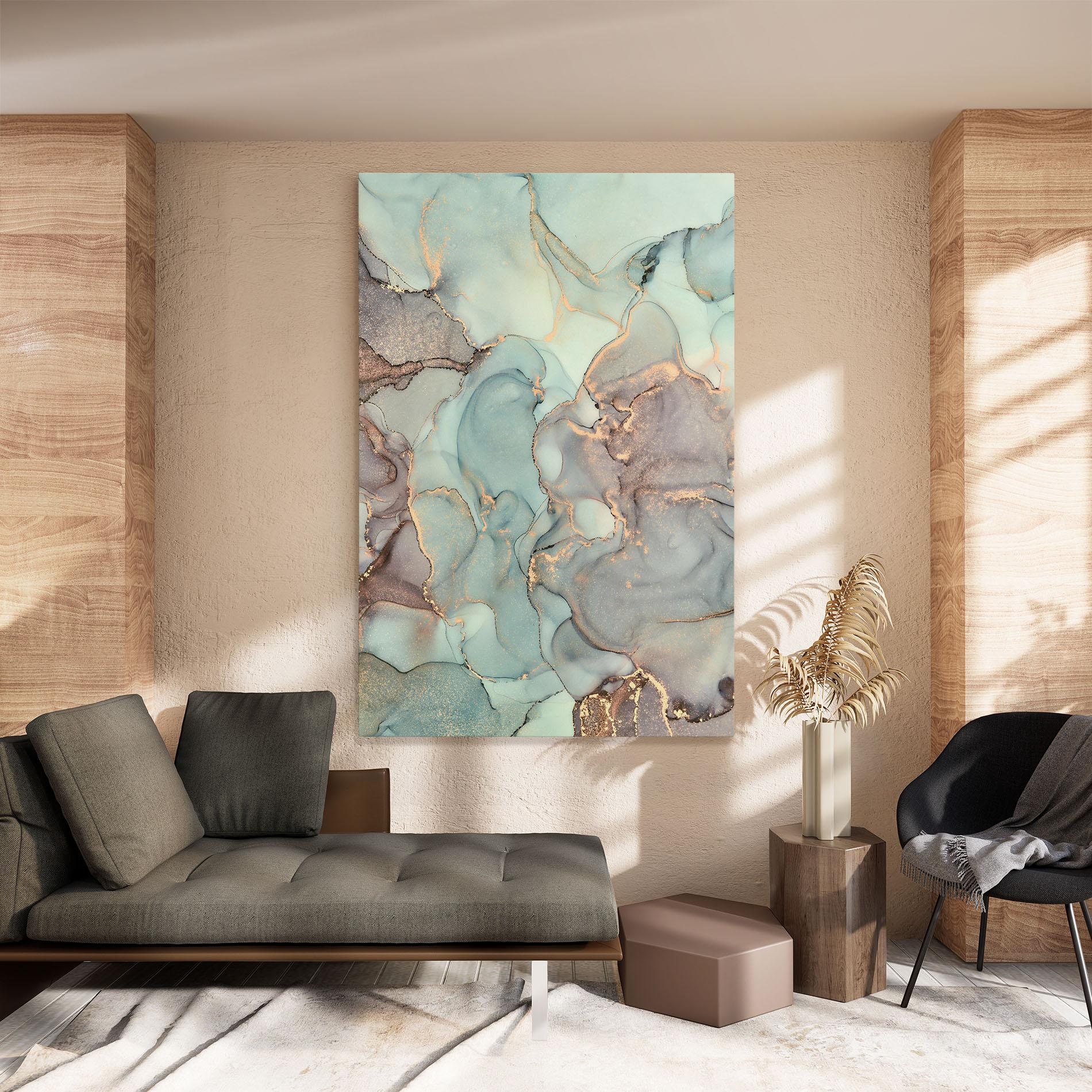 Картина на платно Abstract Turquoise Marble mockup 8