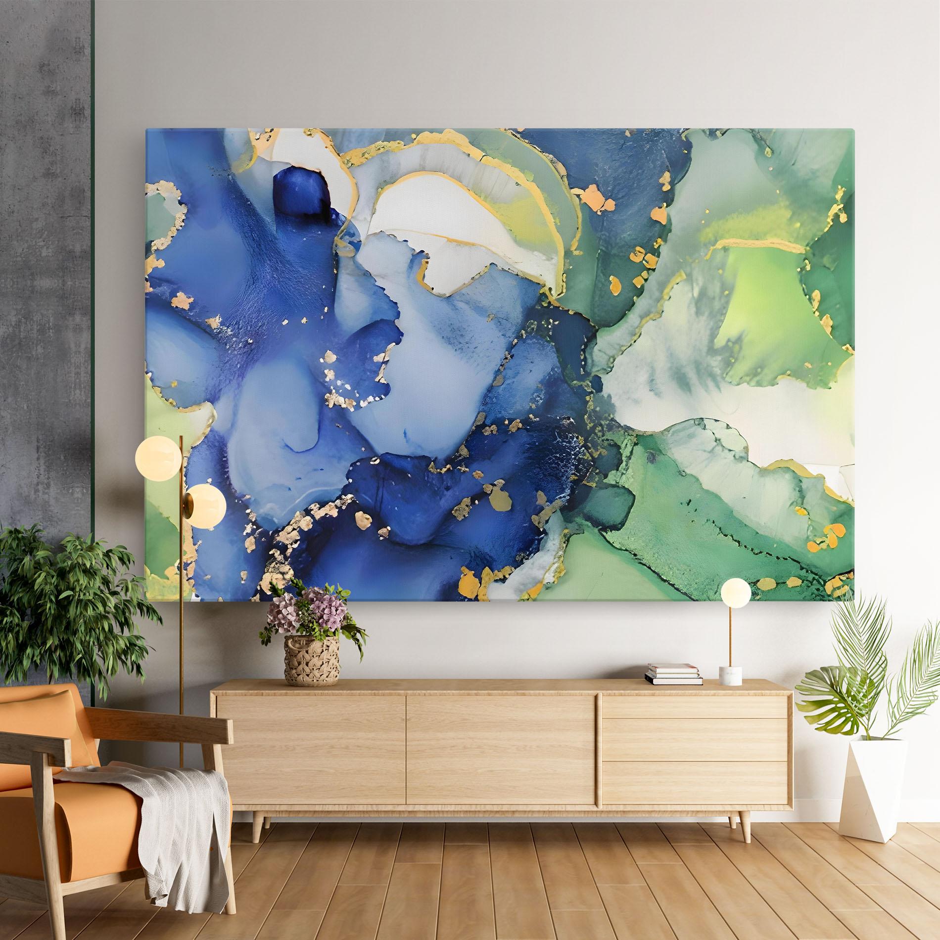 Картина на платно Green Paint Marble mockup 9