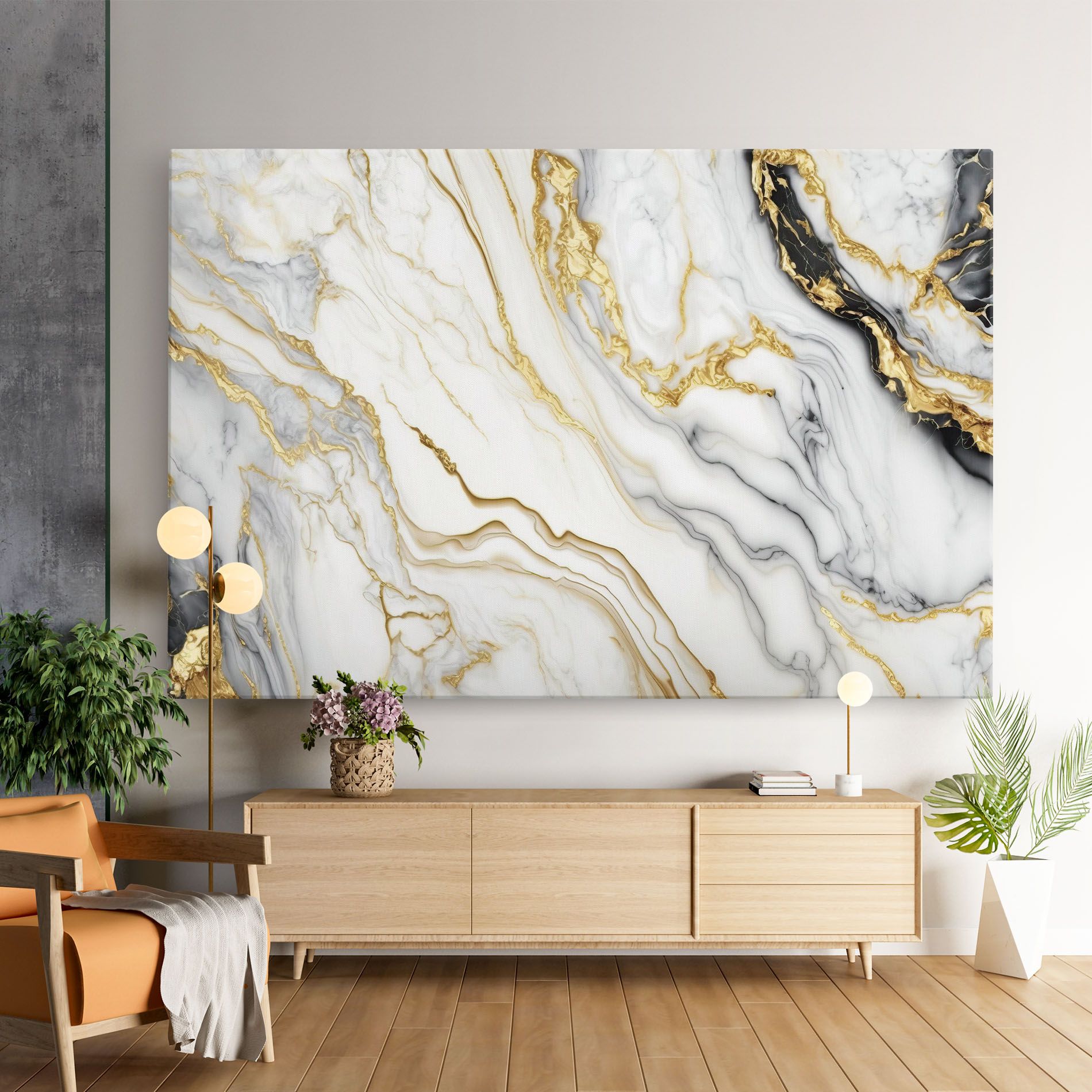 White Golden Marble mockup 9