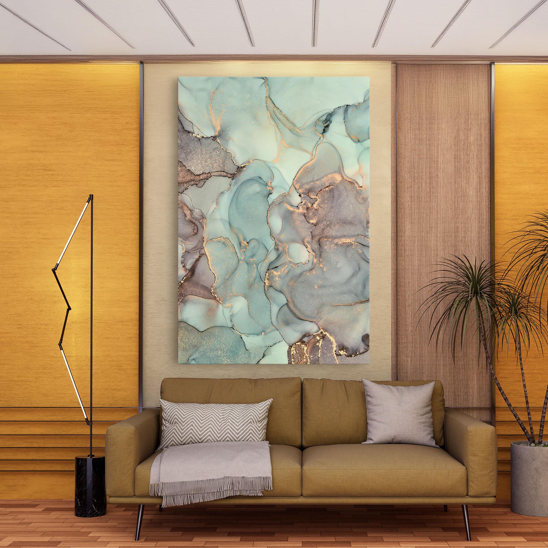 Картина на платно Abstract Turquoise Marble mockup 9