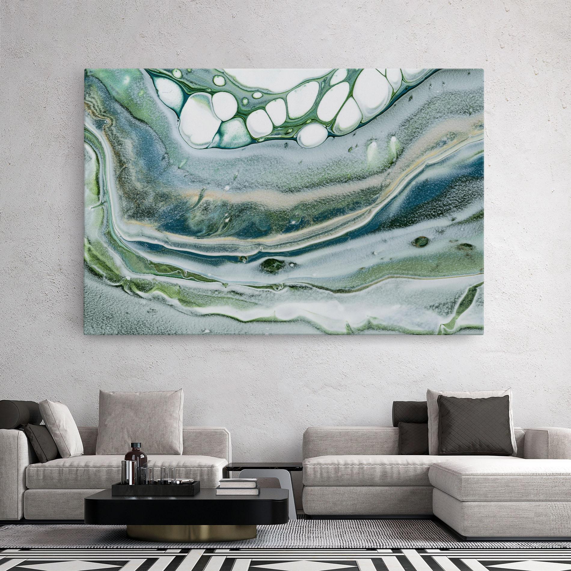 Картина на платно Dark Green Liquid mockup 2