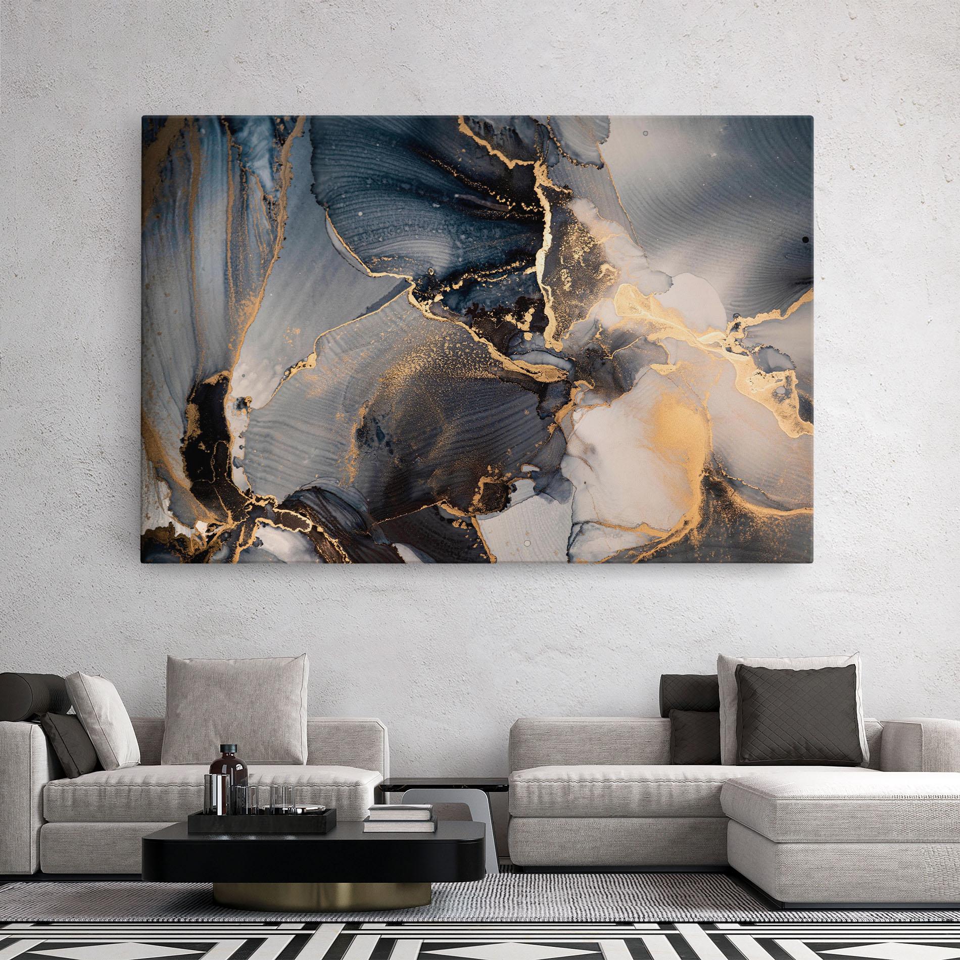 Картина на платно Golden Abstract Marble mockup 2