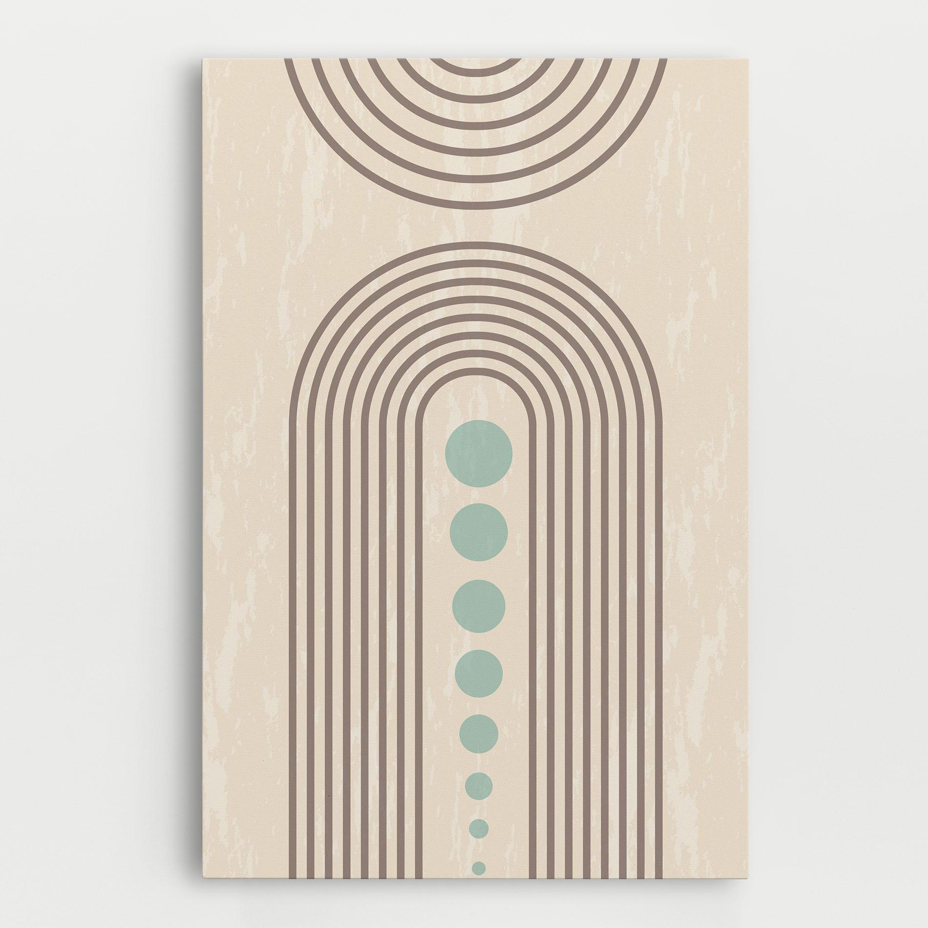 Картина на платно Cream Blue Circles mockup 0