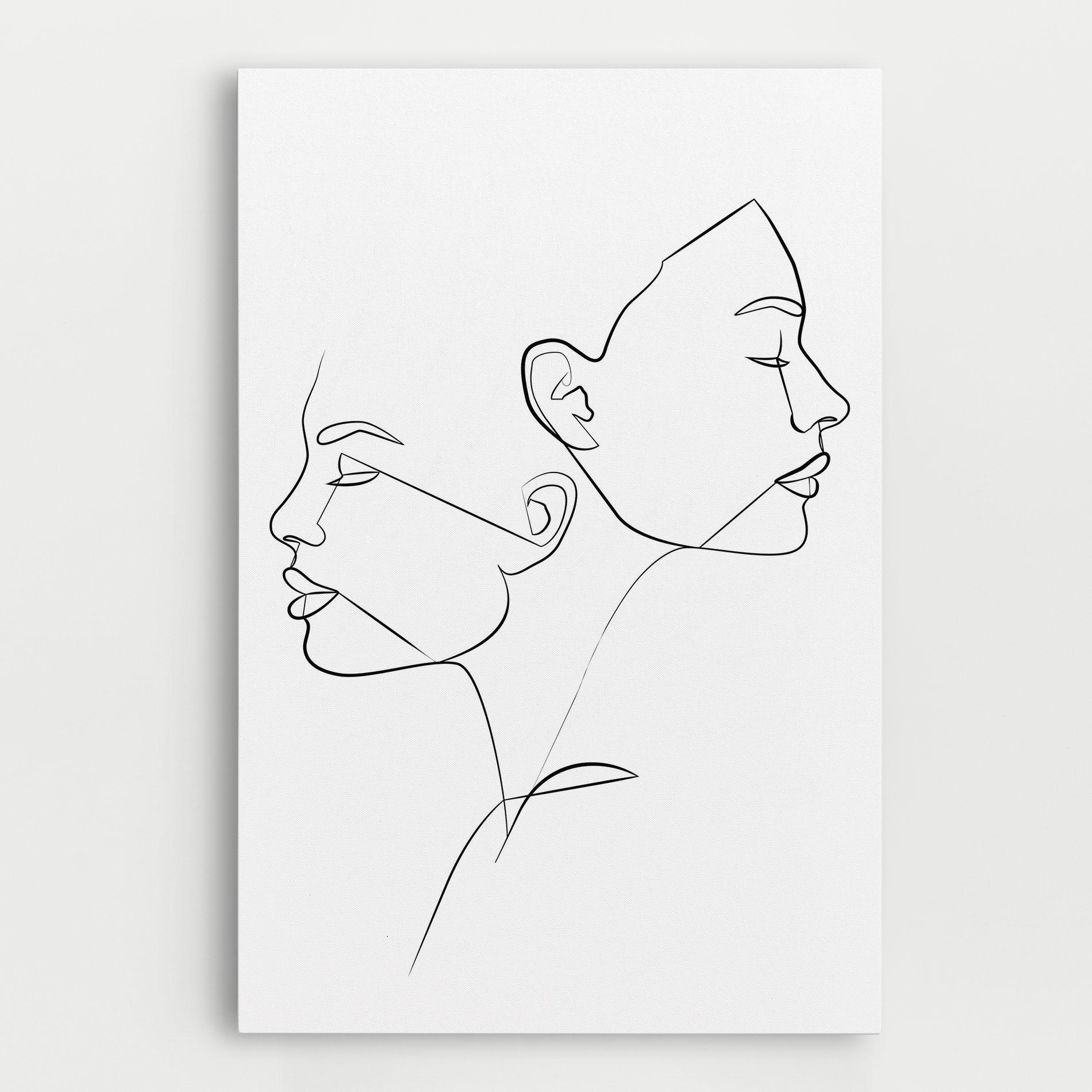 Картина на платно Female Black Line mockup 0