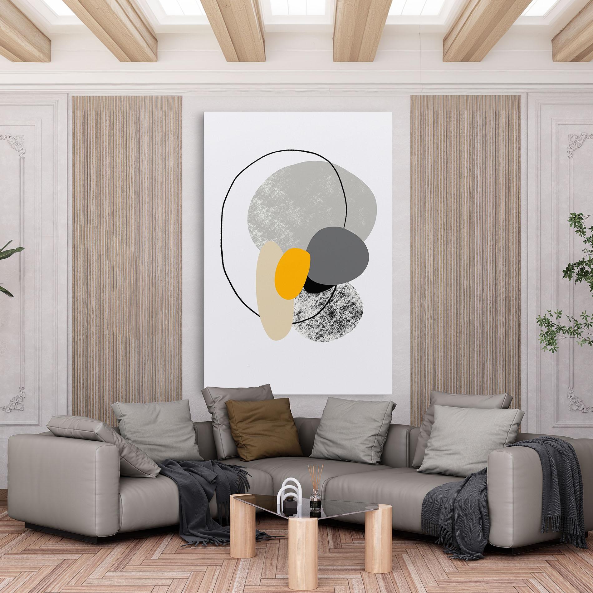 Картина на платно Grey Orange Shape mockup 6