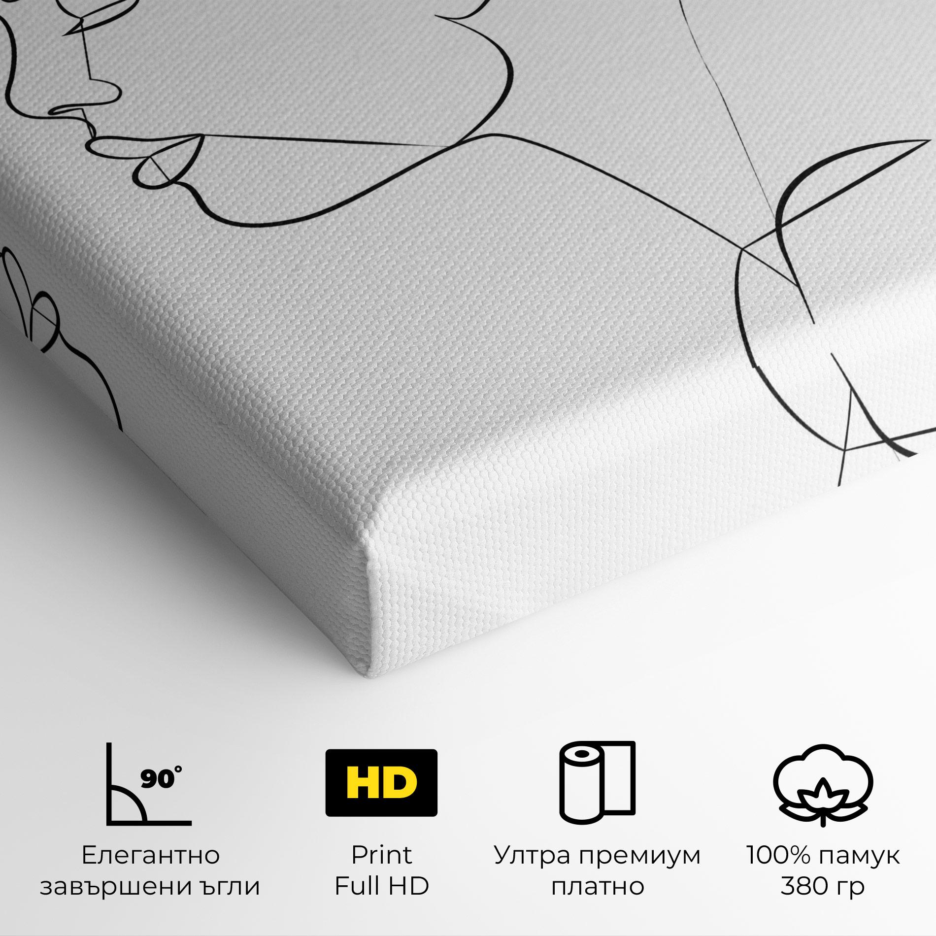 Картина на платно Female Black Line mockup 4