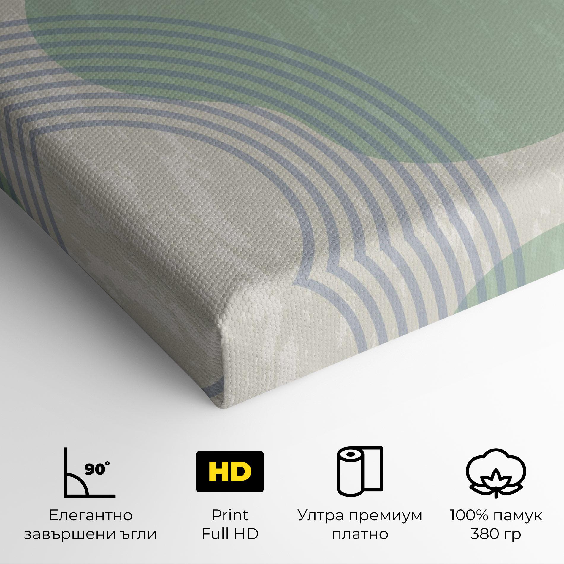 Картина на платно Green Pink Shapes mockup 4