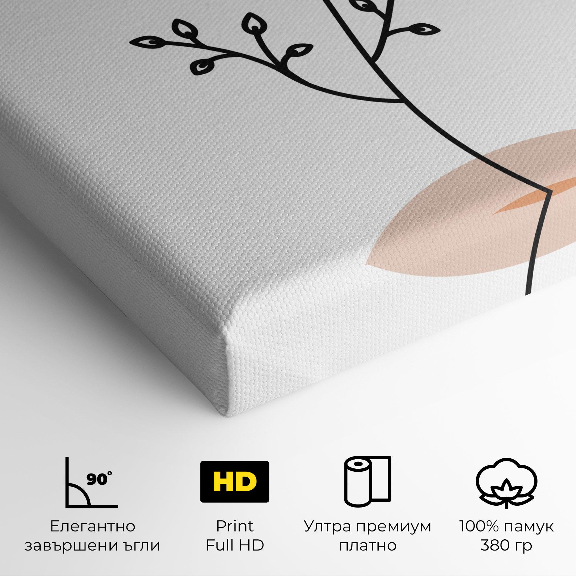 Картина на платно Plant Orange Circle mockup 4