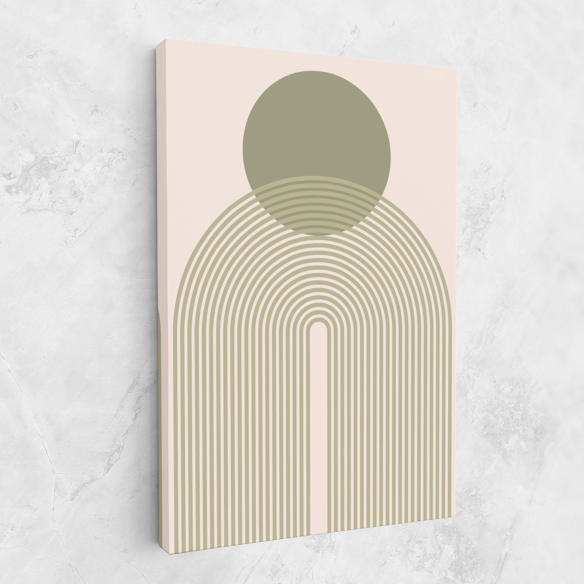 Картина на платно Green Circle Lines mockup 1