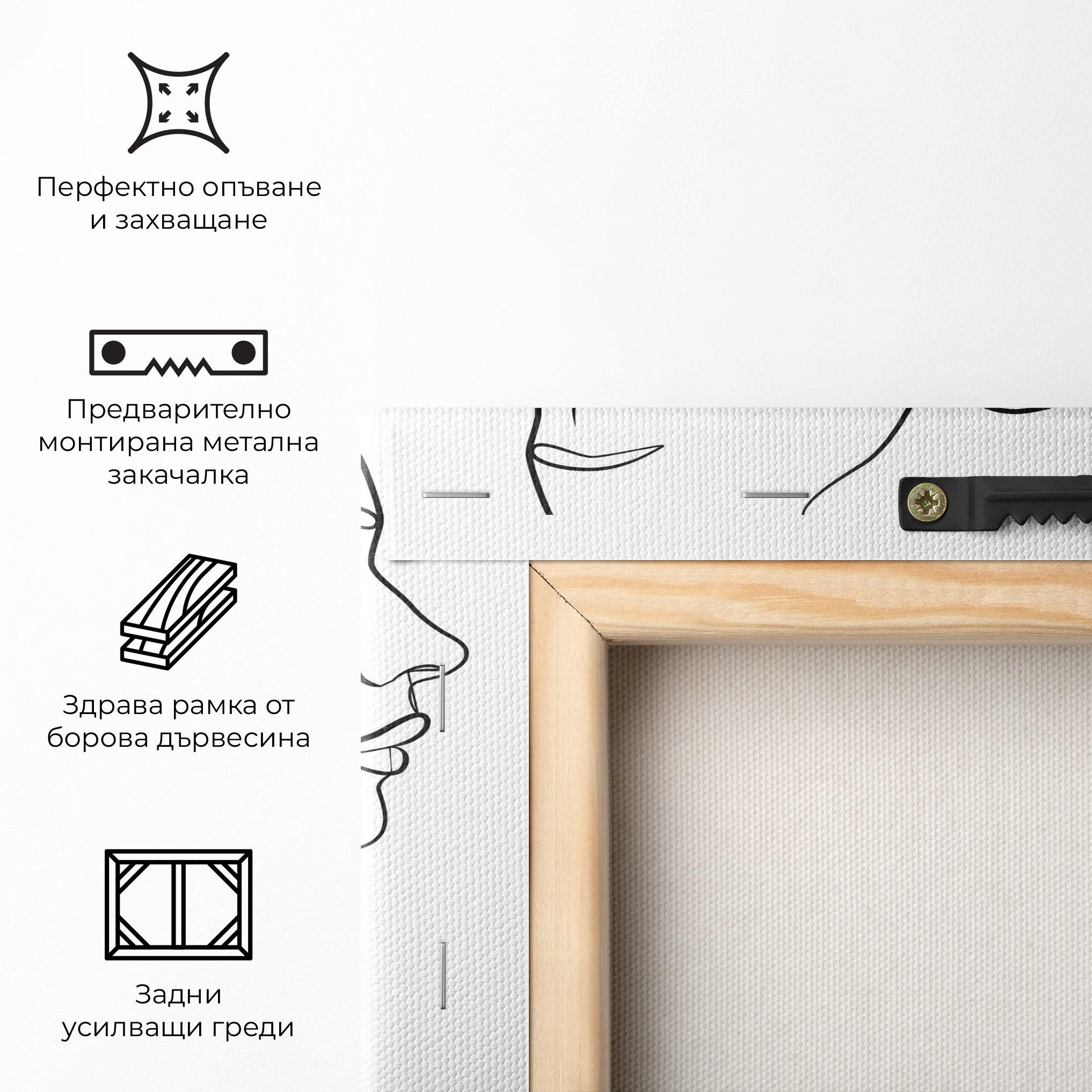 Картина на платно Female Black Line mockup 5