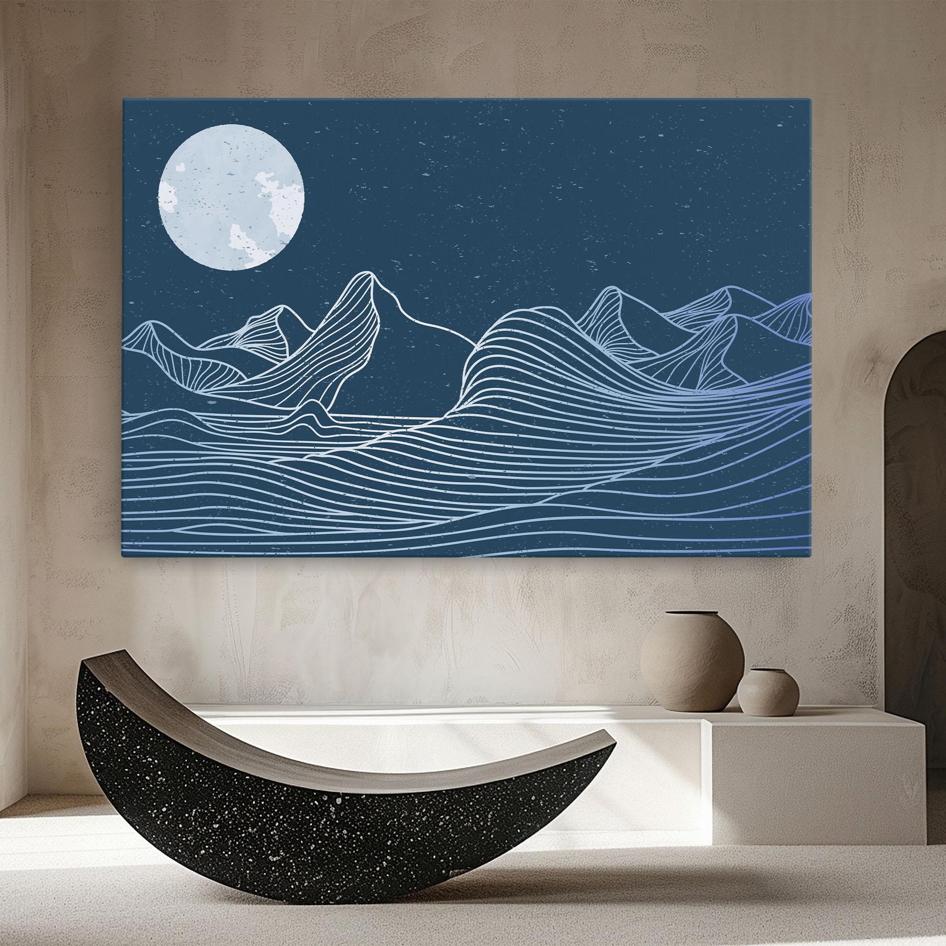 Картина на платно Ocean Blue Wave mockup 8