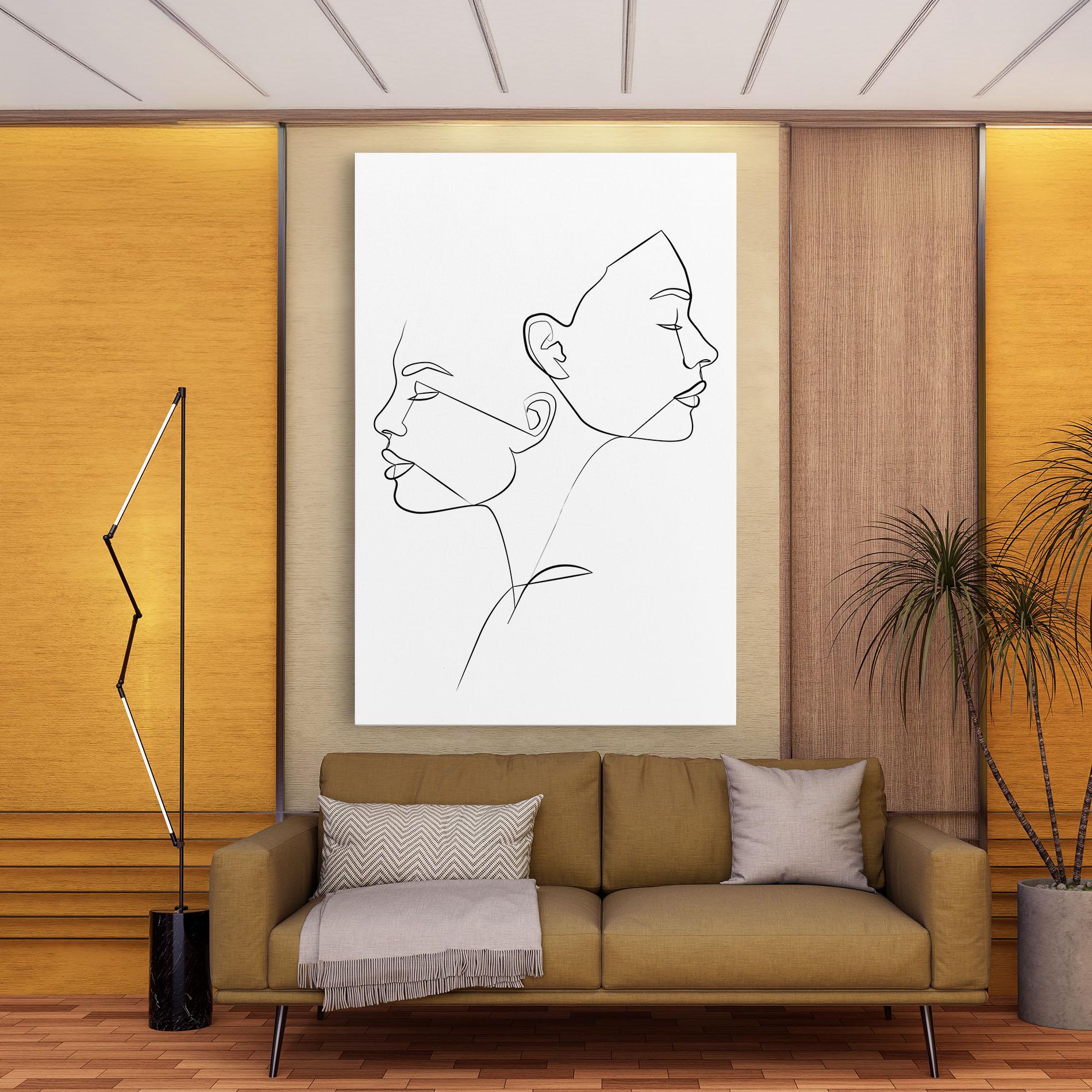 Картина на платно Female Black Line mockup 9