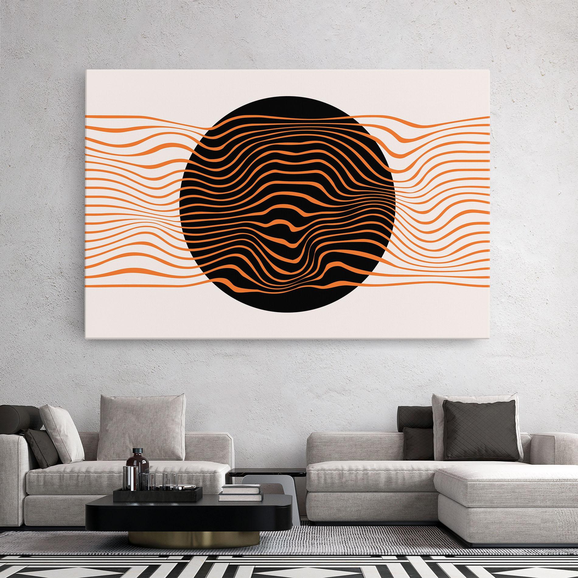 Картина на платно Black Circle mockup 2