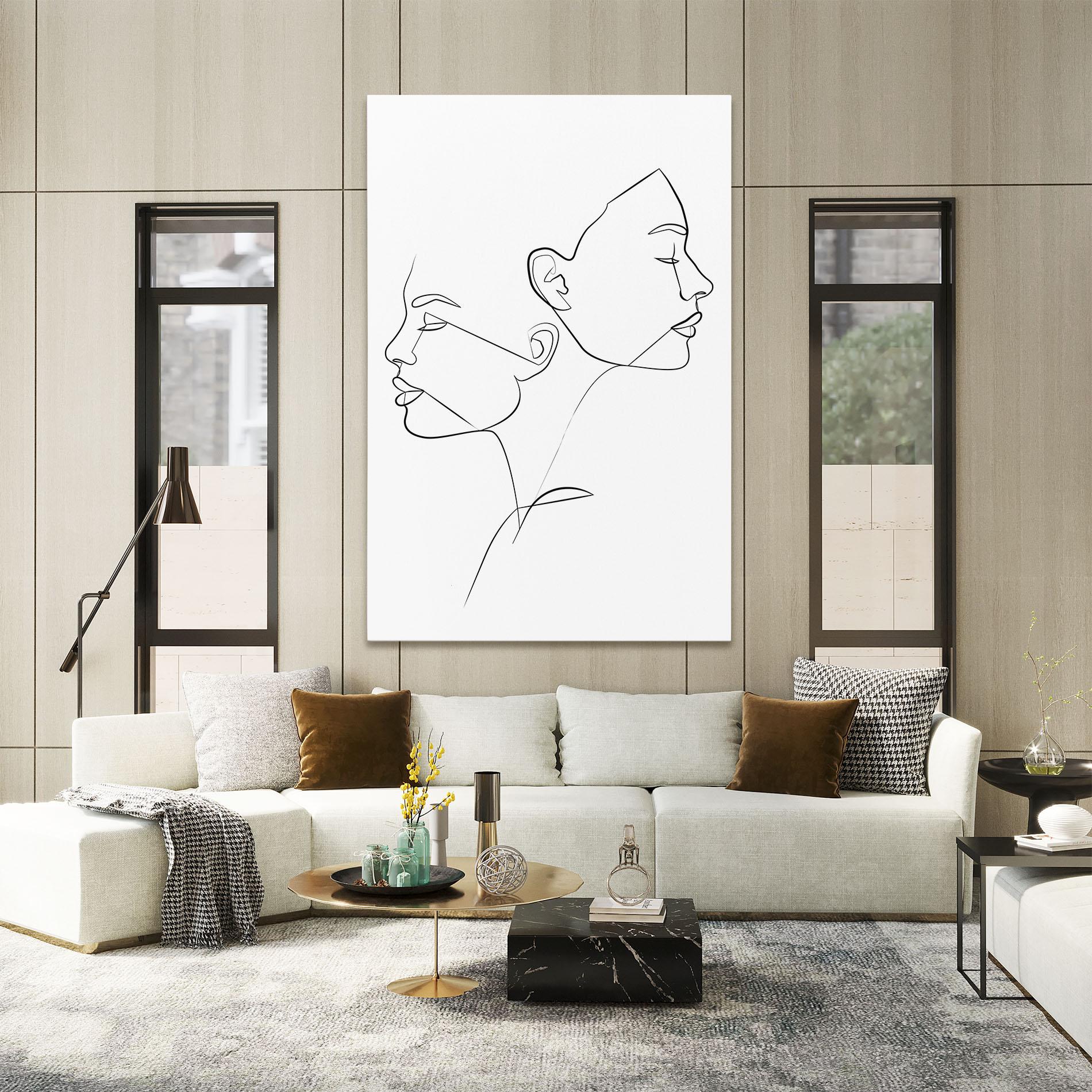 Картина на платно Female Black Line mockup 2