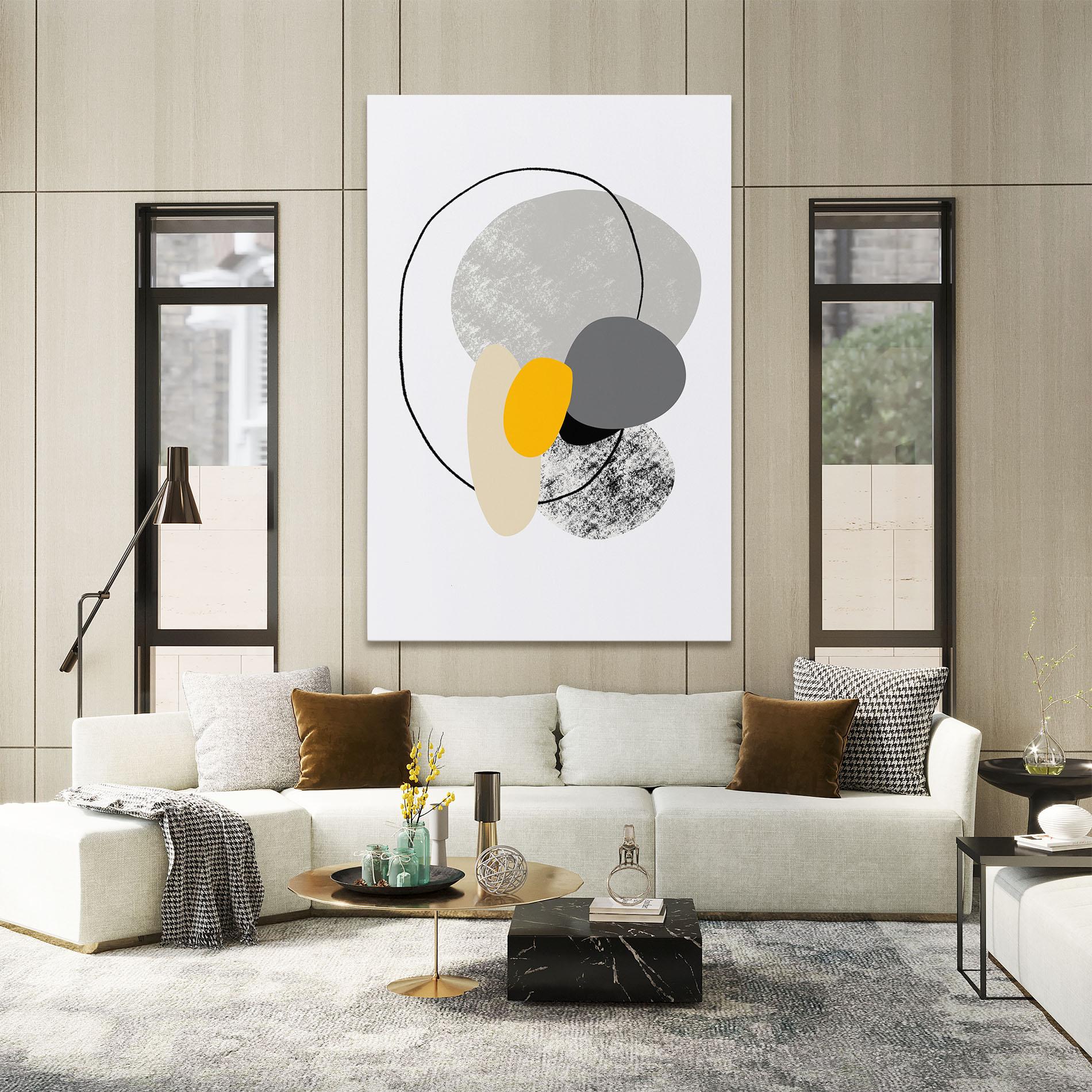 Картина на платно Grey Orange Shape mockup 2