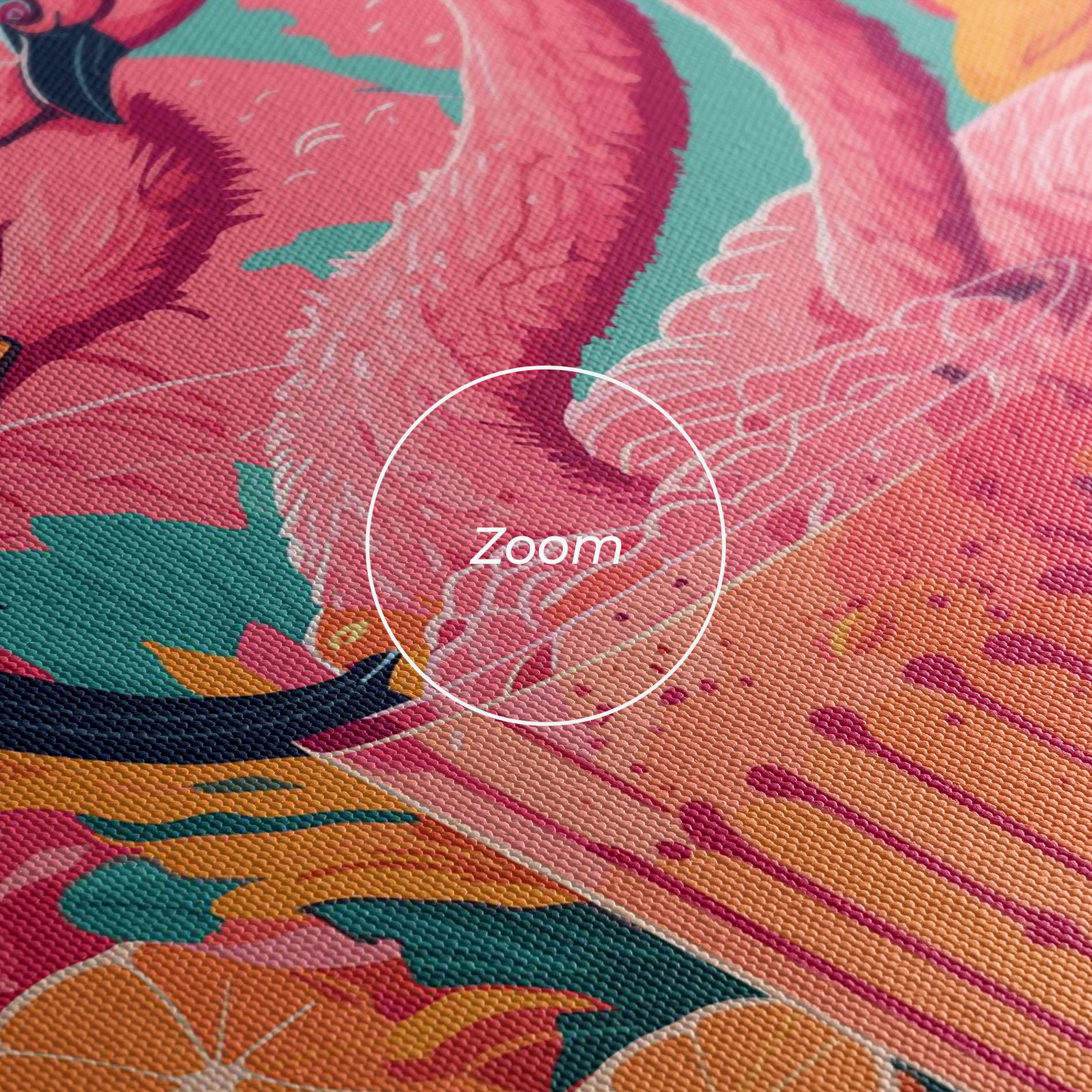 Картина на платно Pink Bird Drink mockup 3