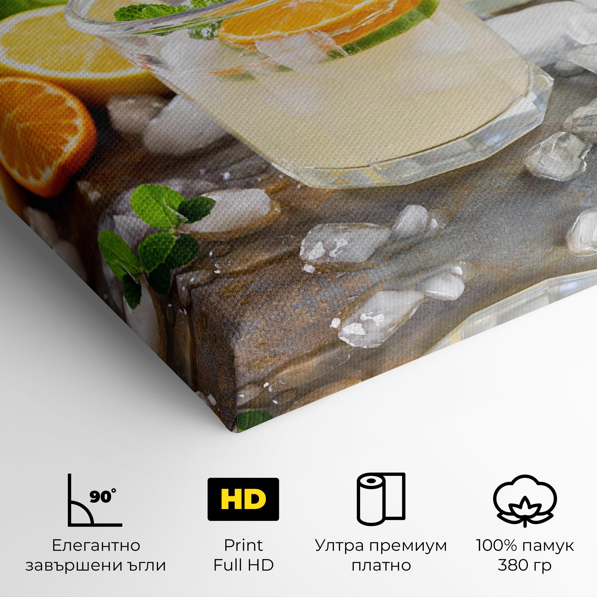 Картина на платно Citrus Fruit Lemonade mockup 4