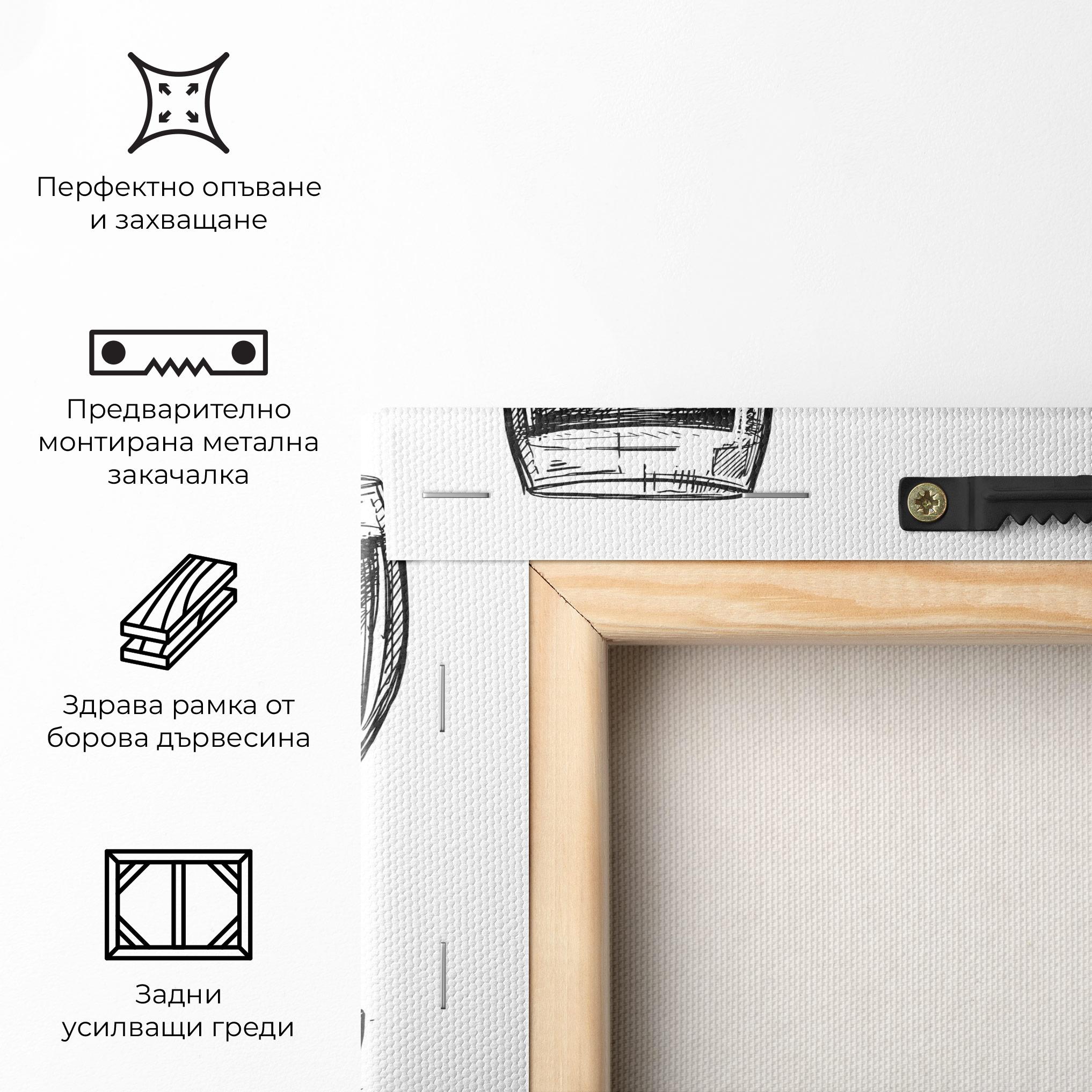 Картина на платно Black Line Drinks mockup 5