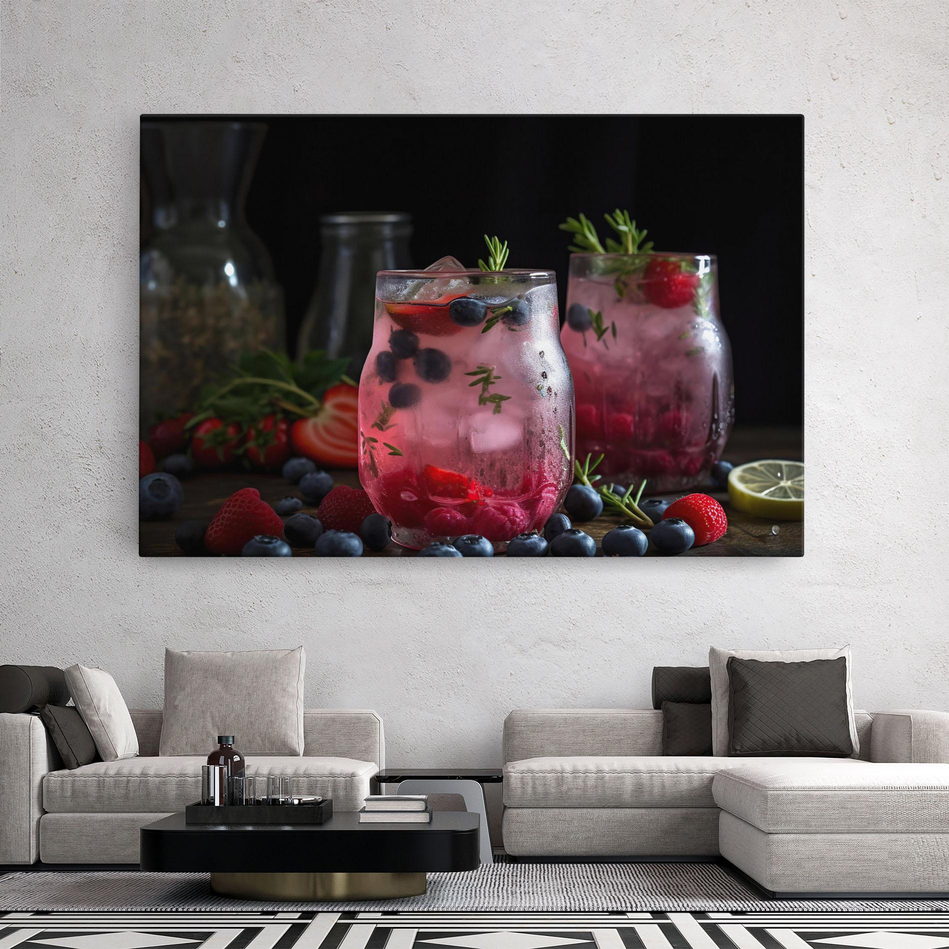 Картина на платно Berry Ice Drink mockup 2