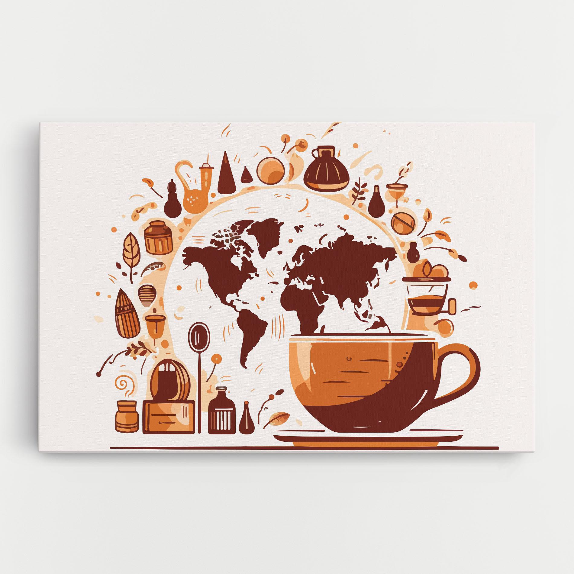 Картина на платно Coffee Map mockup 0
