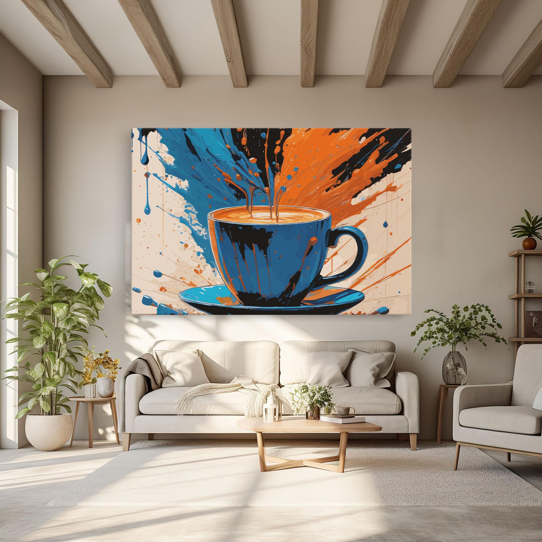 Картина на платно Coffee Blue Orange mockup 6