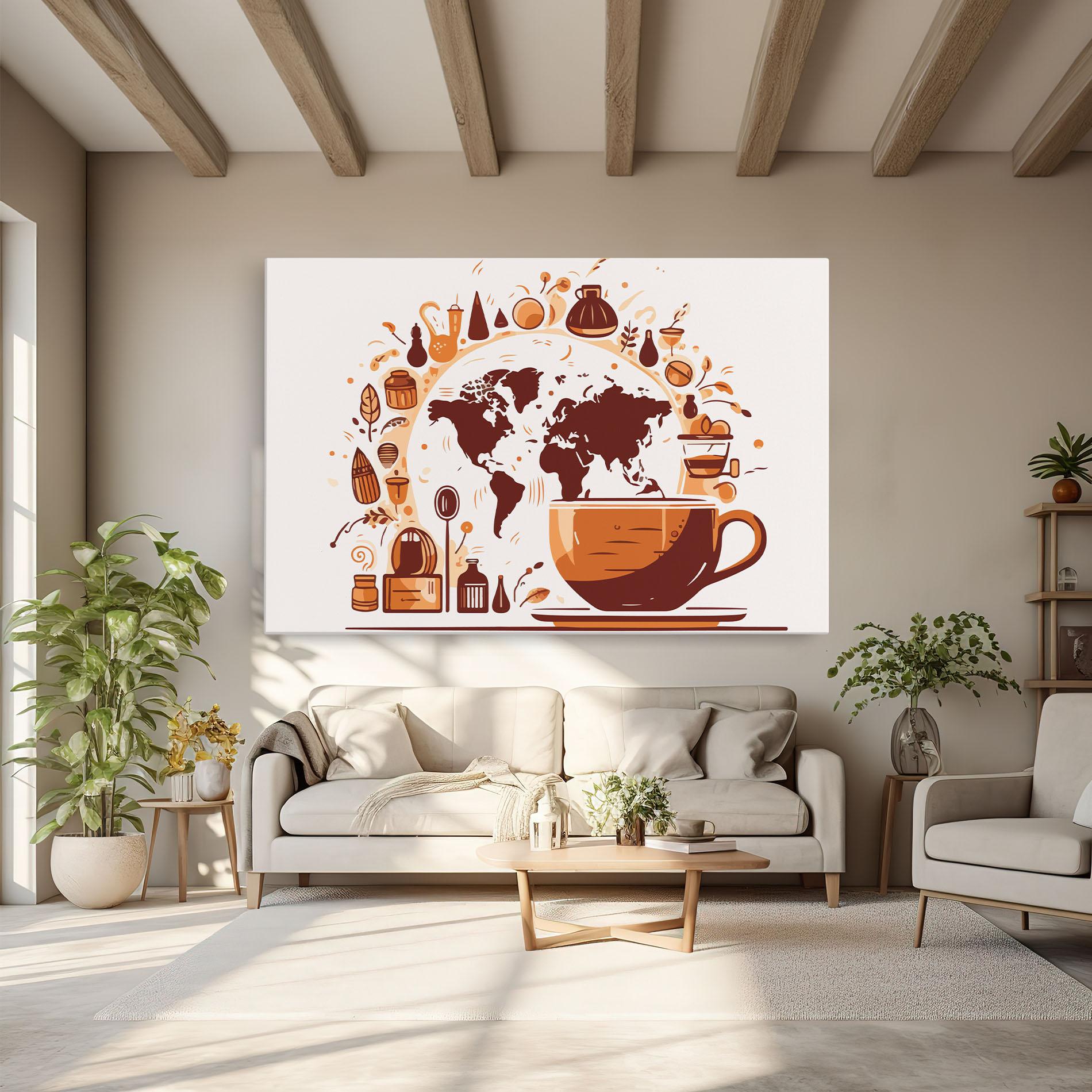 Картина на платно Coffee Map mockup 6