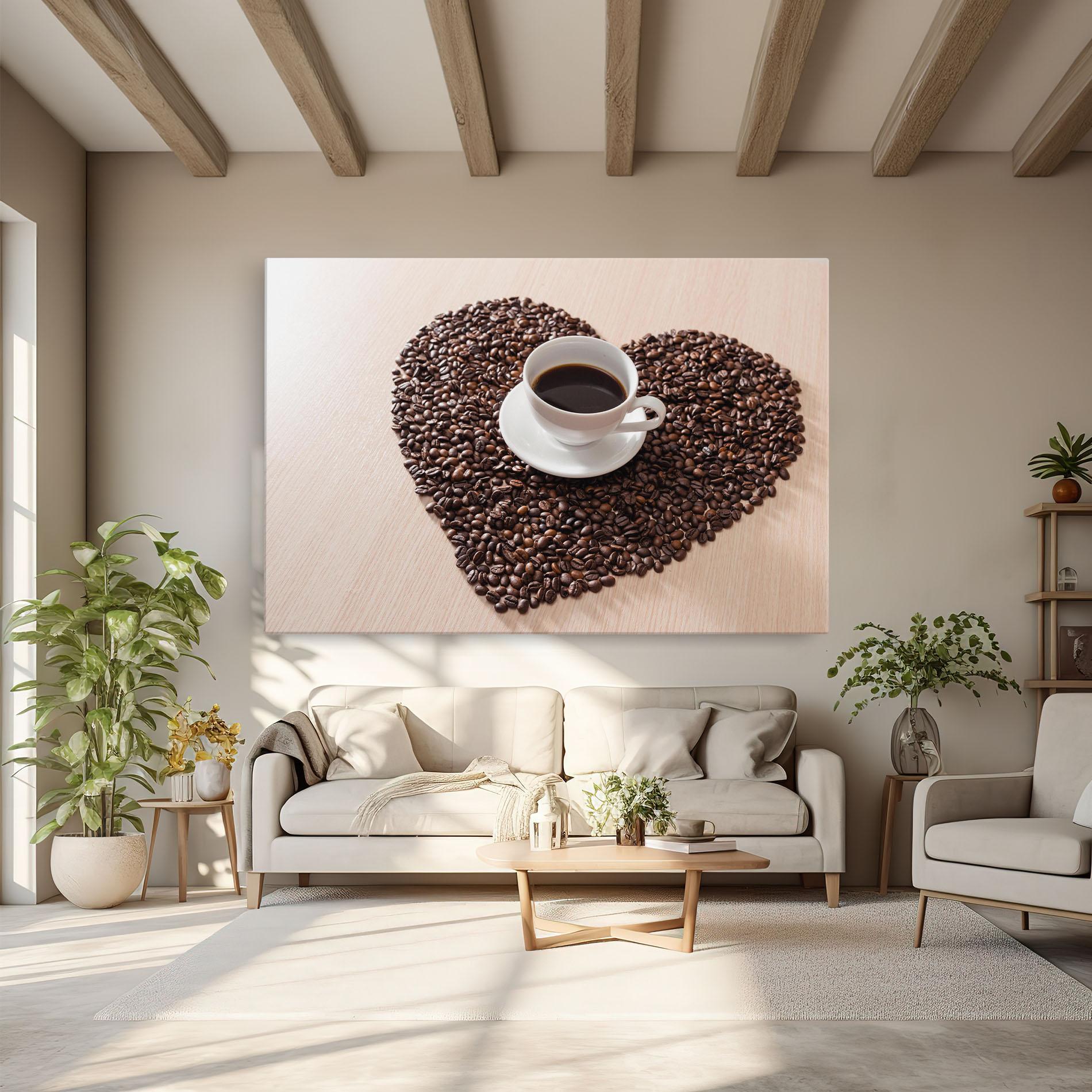 Картина на платно Heart Coffee Beans mockup 6
