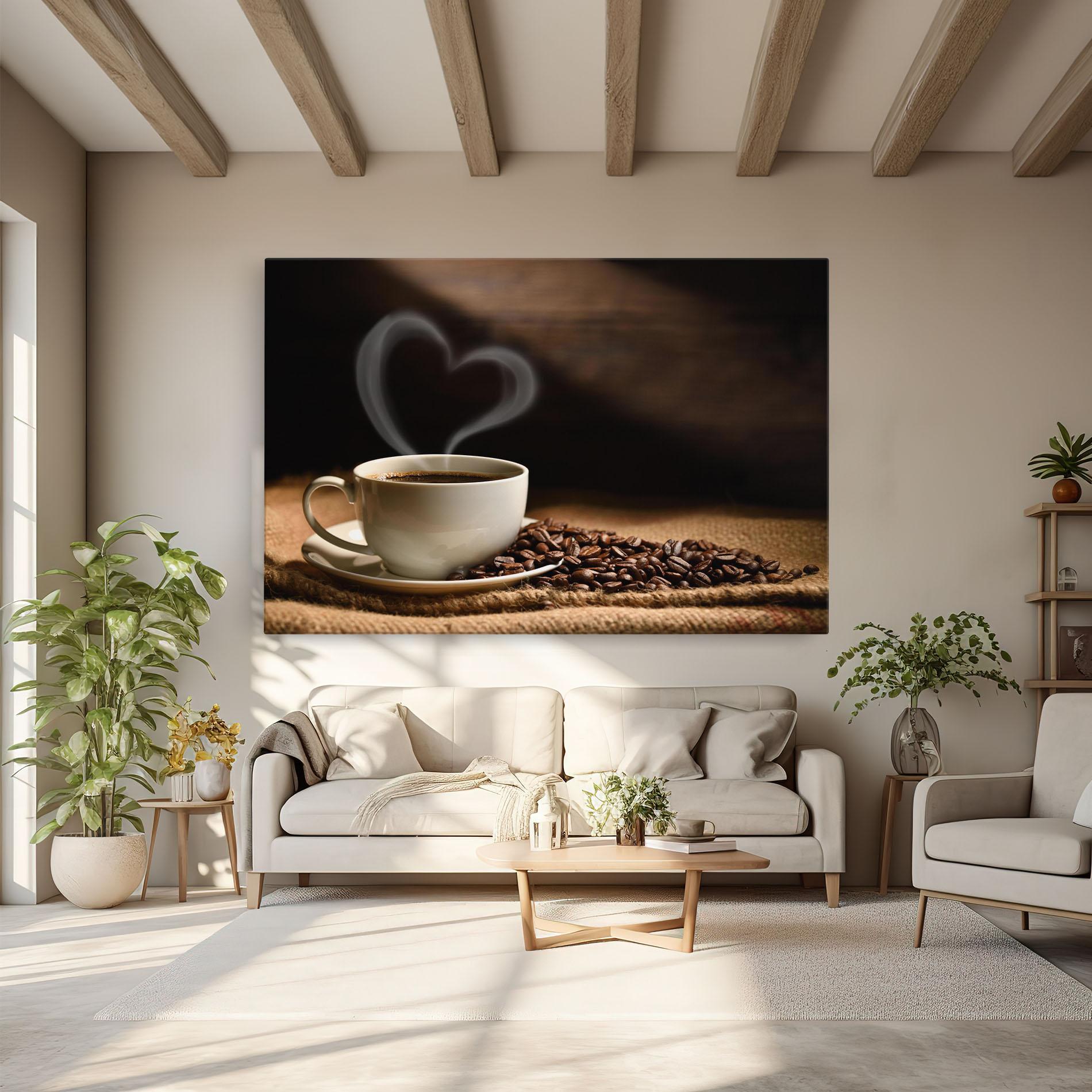 Картина на платно Heart Coffee Smoke mockup 6