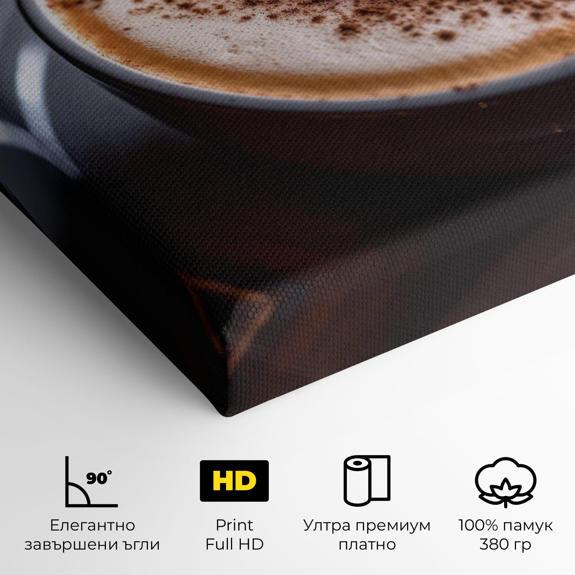 Картина на платно Cappuccino Coffee Close Up mockup 4