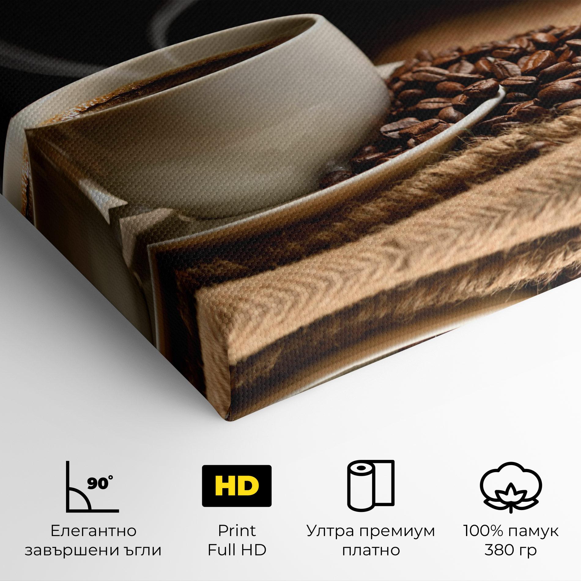 Картина на платно Heart Coffee Smoke mockup 4
