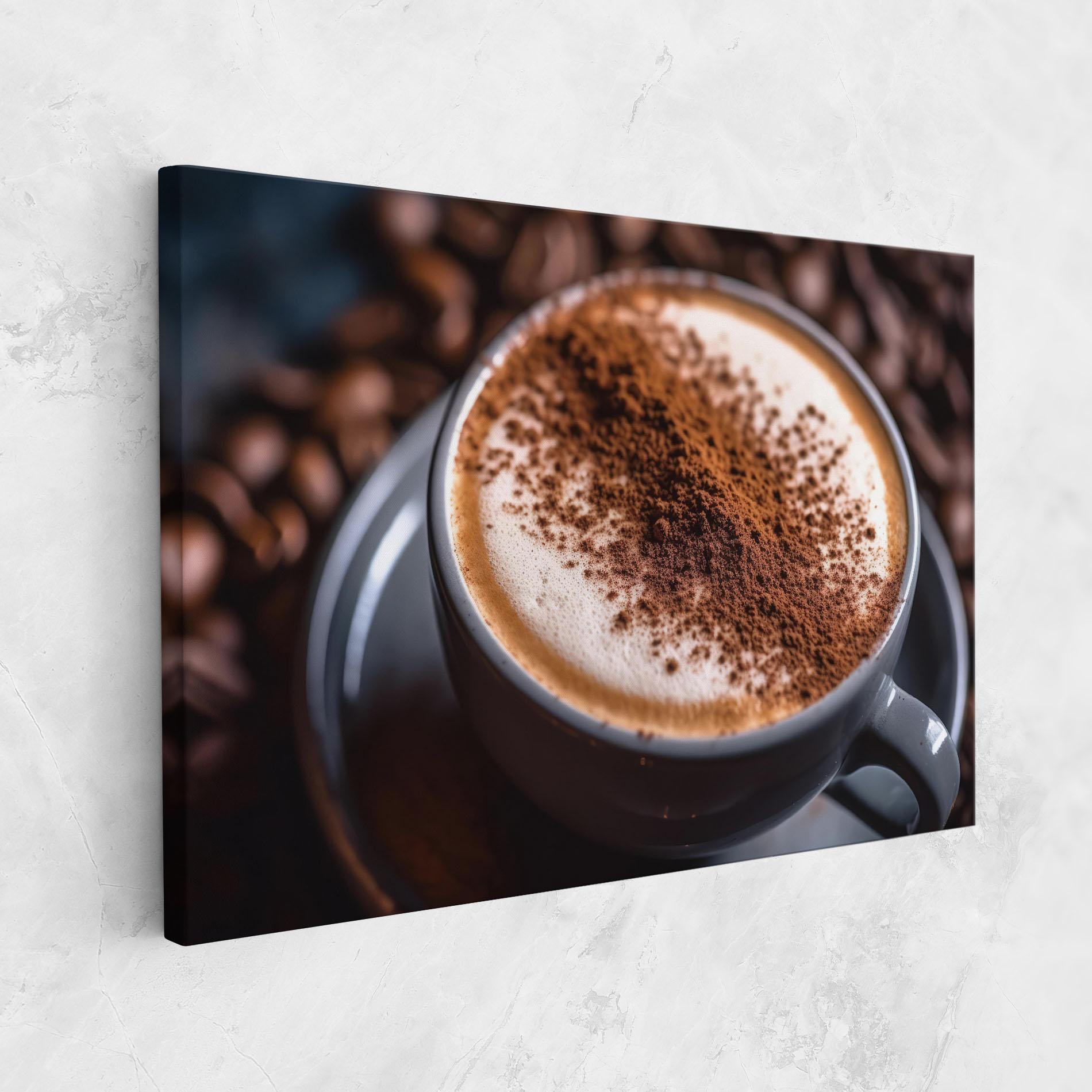 Картина на платно Cappuccino Coffee Close Up mockup 1