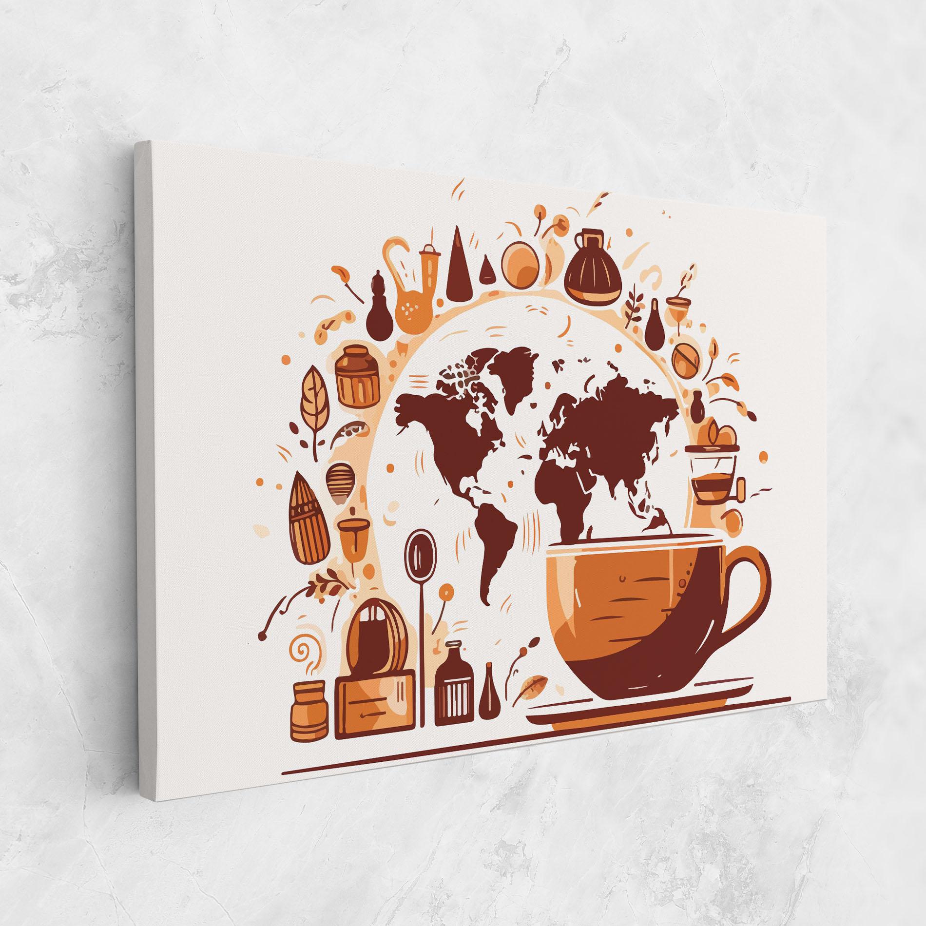 Картина на платно Coffee Map mockup 1