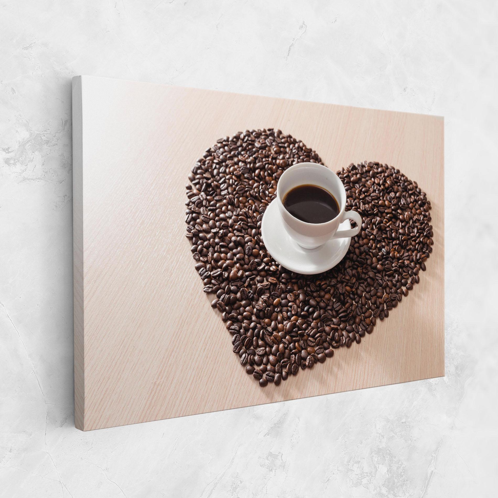 Картина на платно Heart Coffee Beans mockup 1