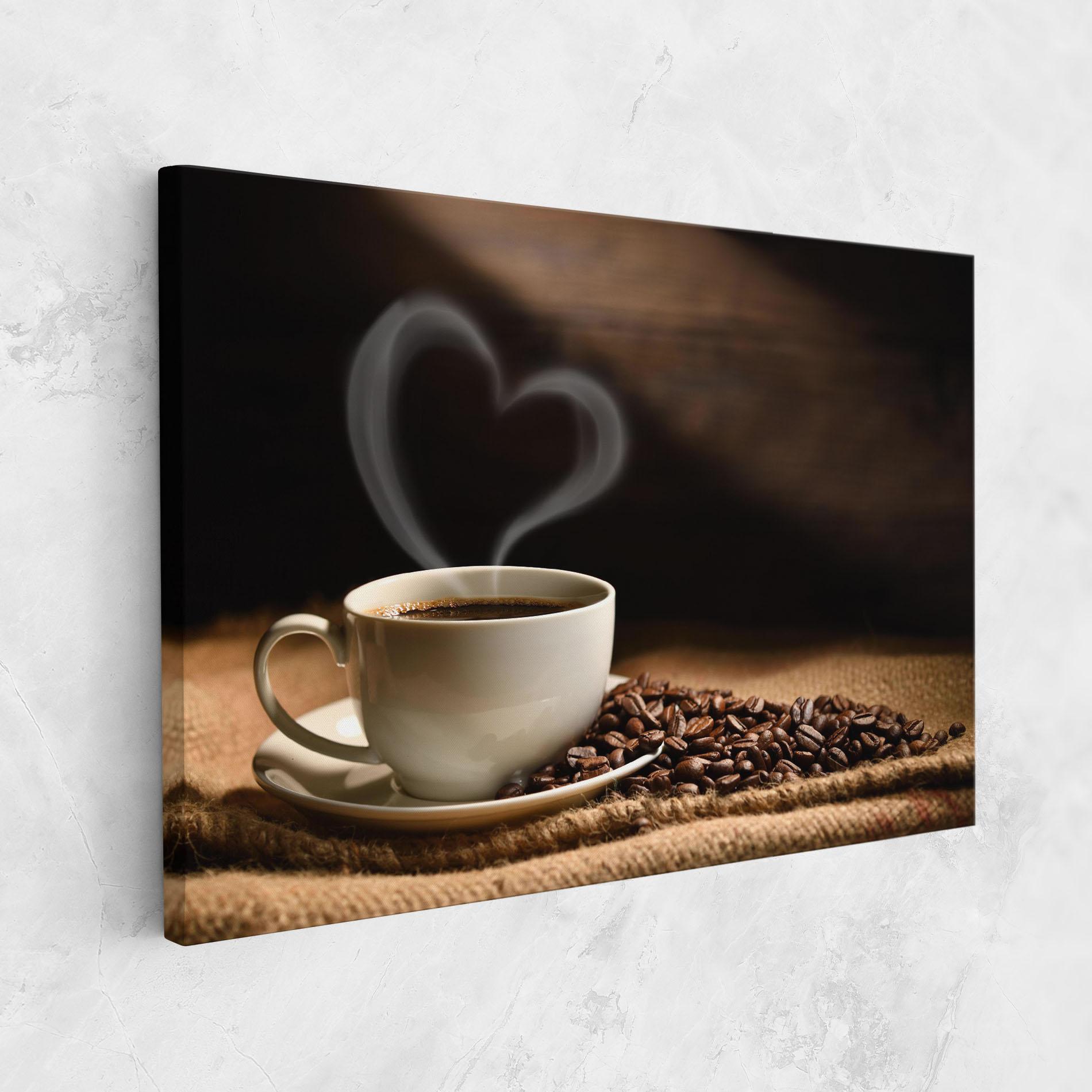 Картина на платно Heart Coffee Smoke mockup 1