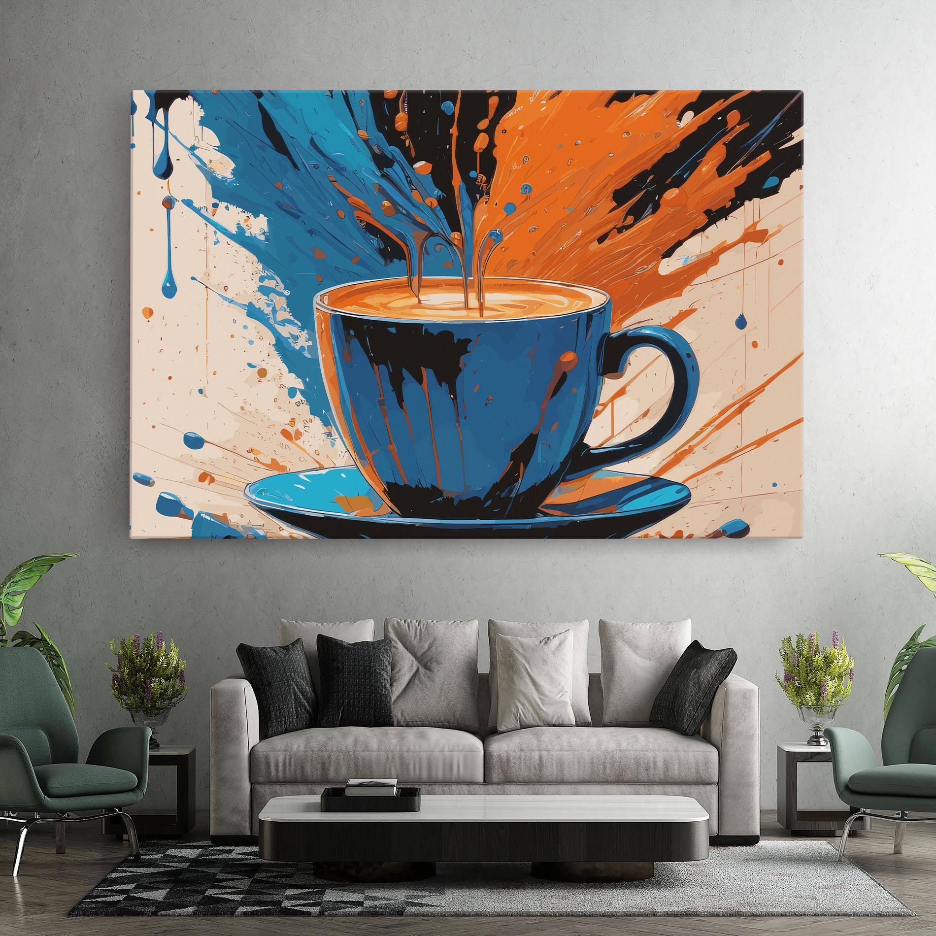 Картина на платно Coffee Blue Orange mockup 7