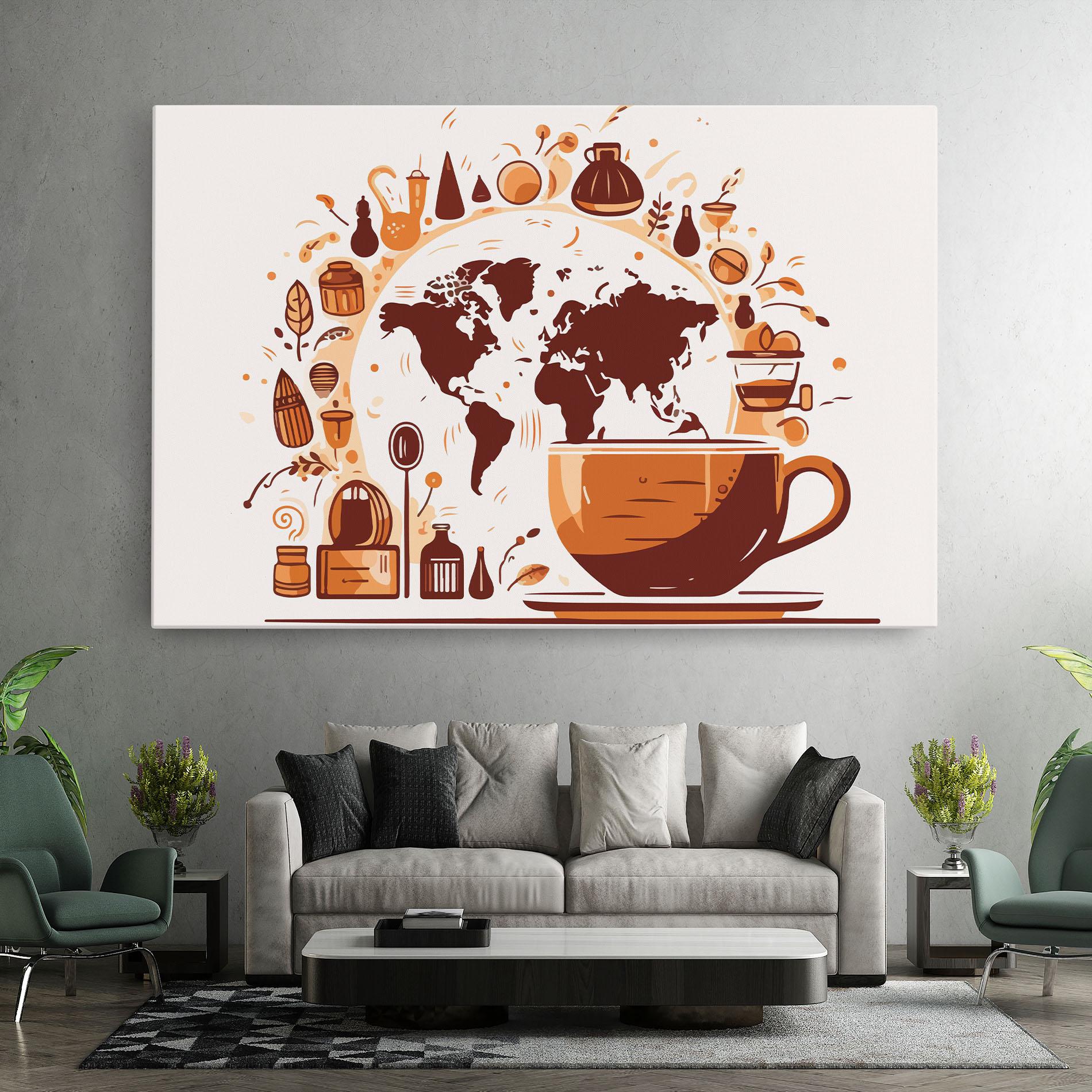Картина на платно Coffee Map mockup 7