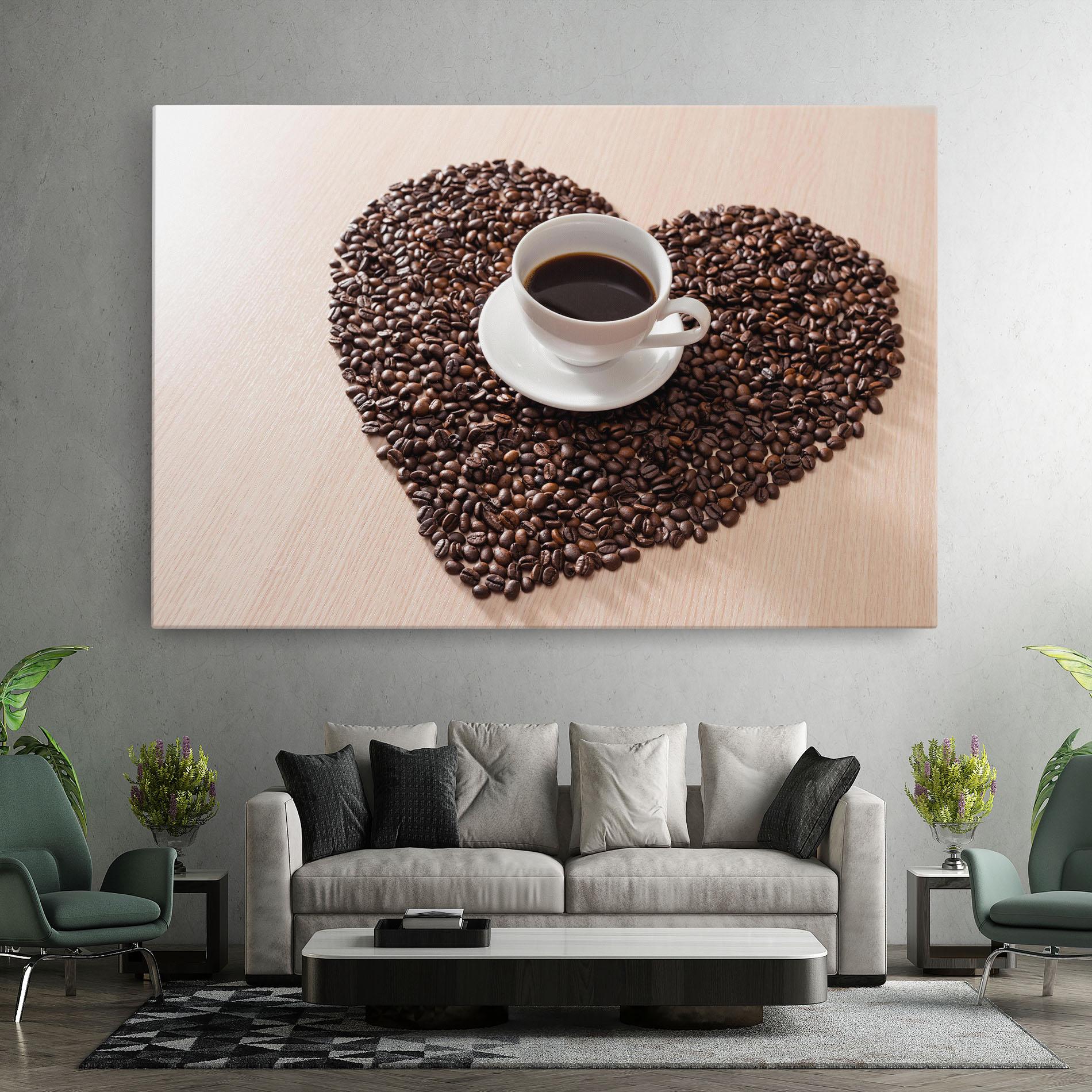 Картина на платно Heart Coffee Beans mockup 7