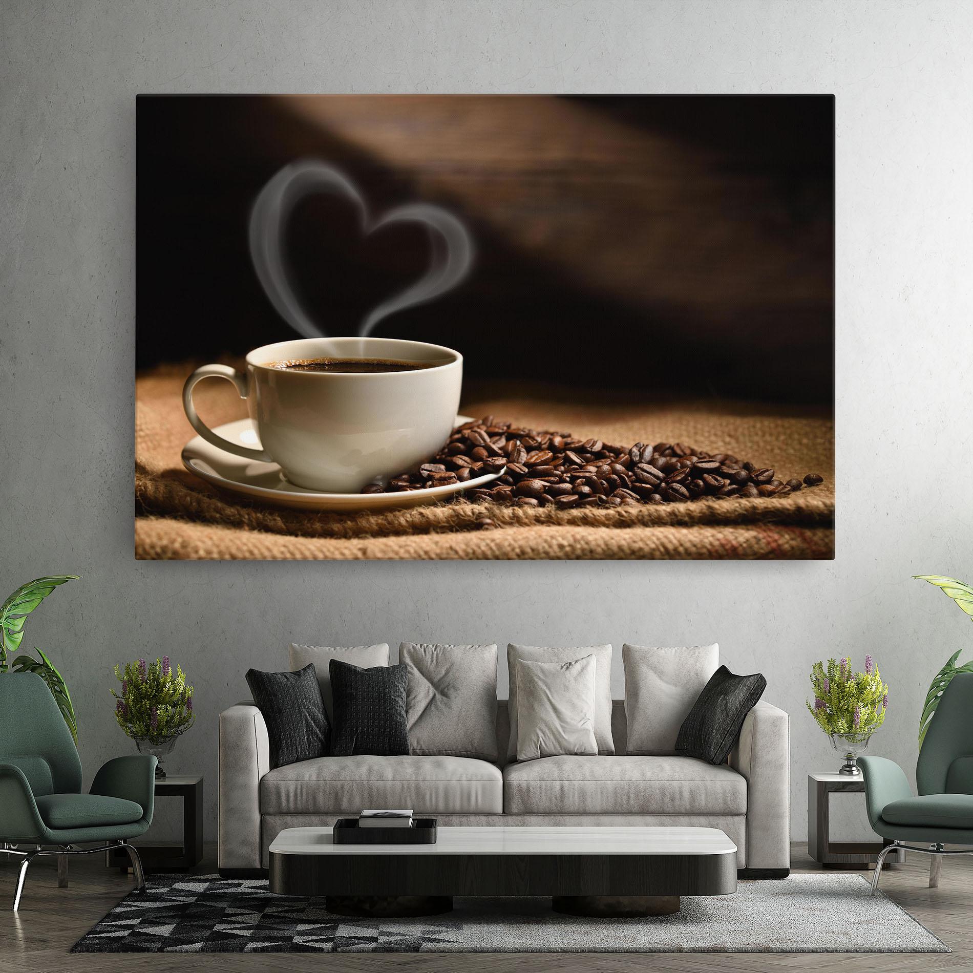 Картина на платно Heart Coffee Smoke mockup 7