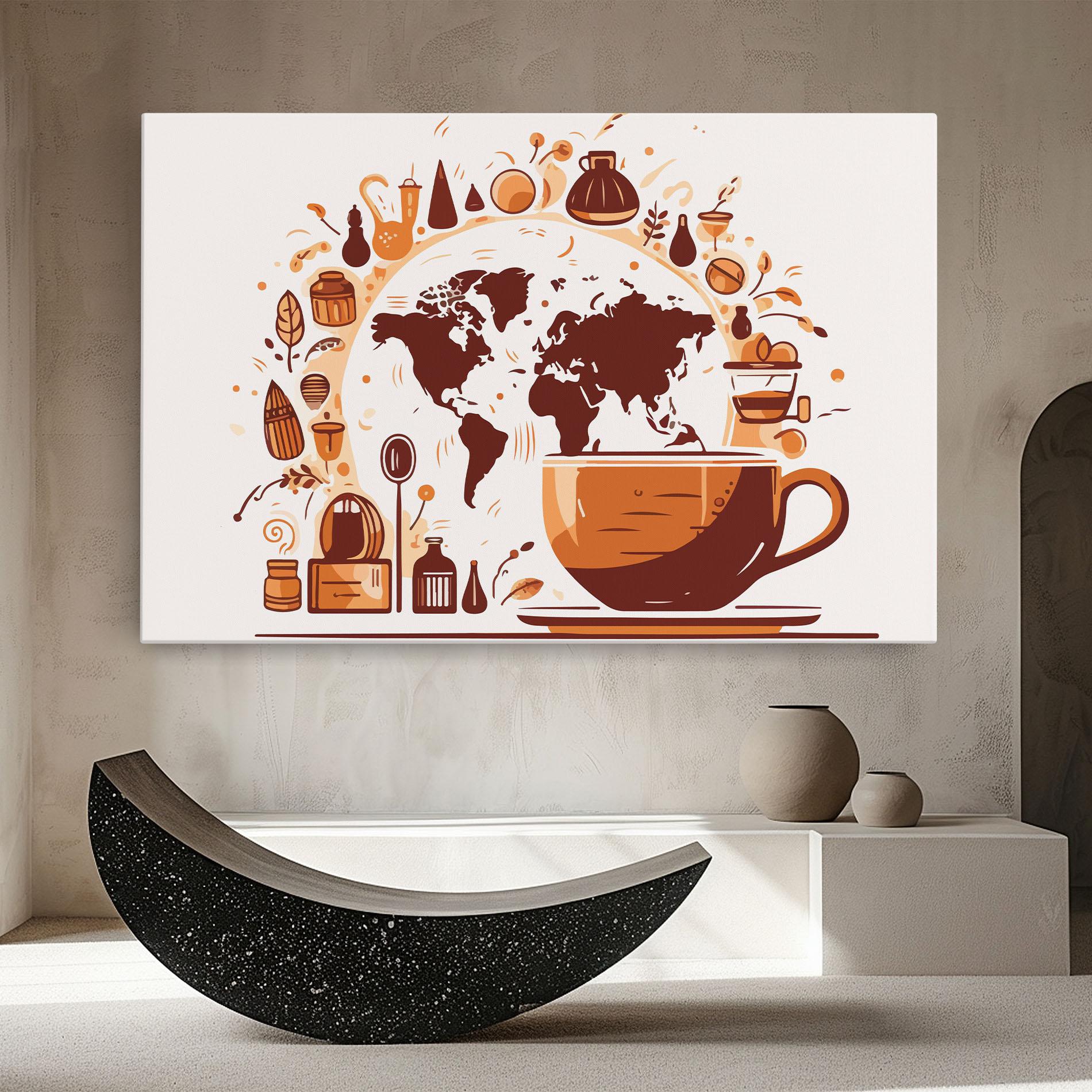 Картина на платно Coffee Map mockup 8