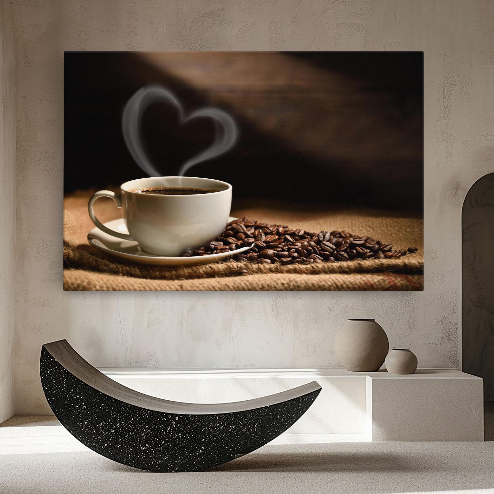 Картина на платно Heart Coffee Smoke mockup 8
