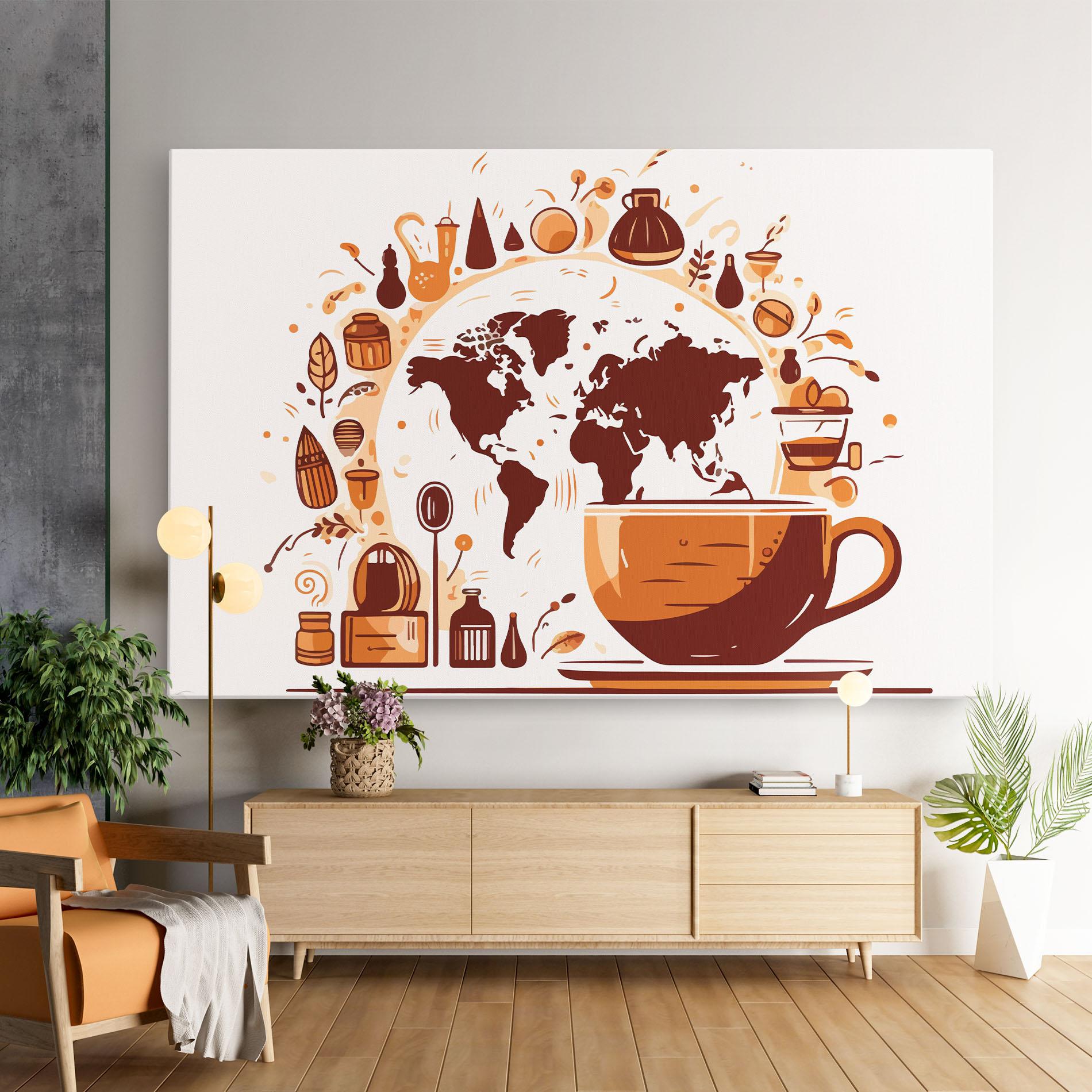 Картина на платно Coffee Map mockup 9