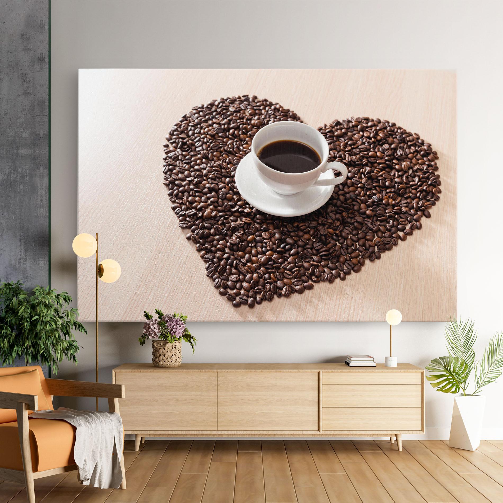 Картина на платно Heart Coffee Beans mockup 9