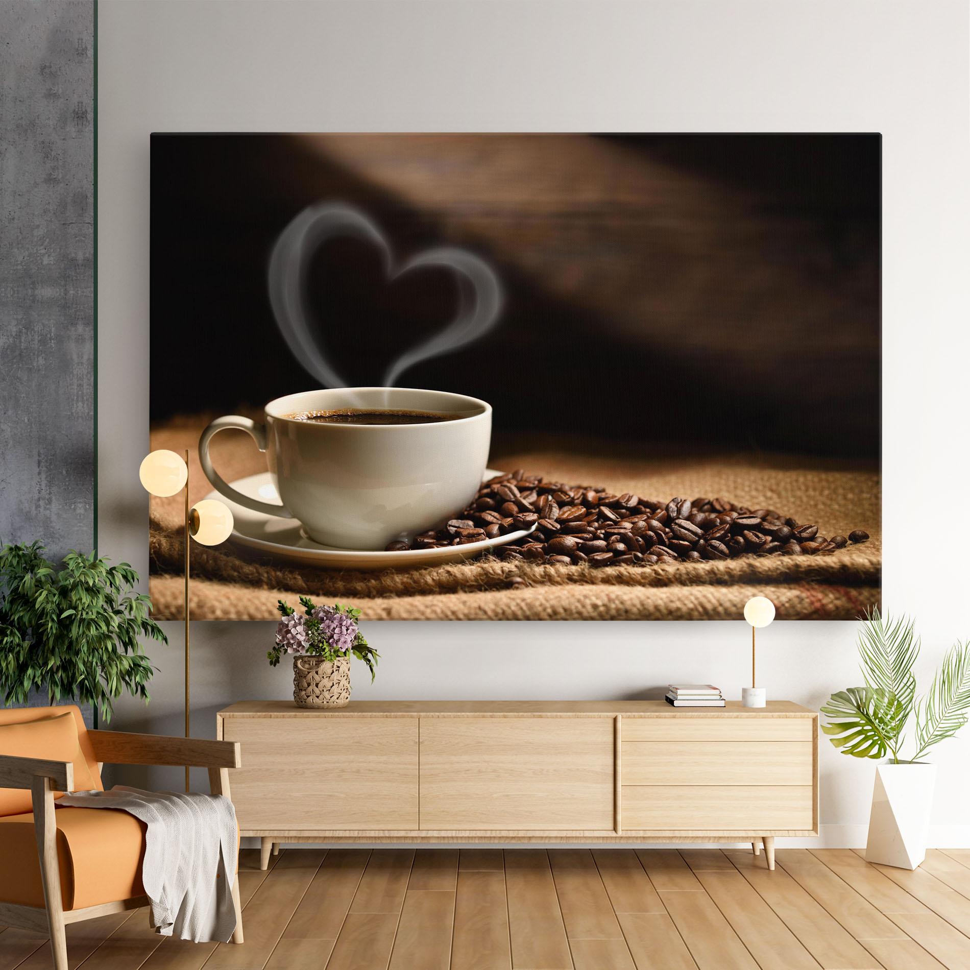 Картина на платно Heart Coffee Smoke mockup 9