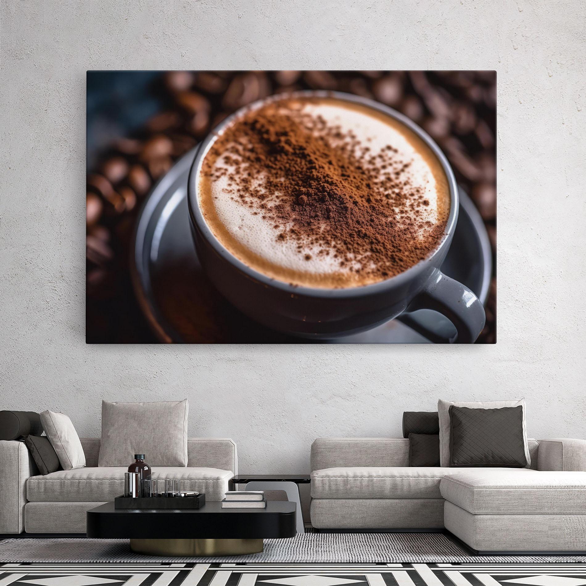 Картина на платно Cappuccino Coffee Close Up mockup 2