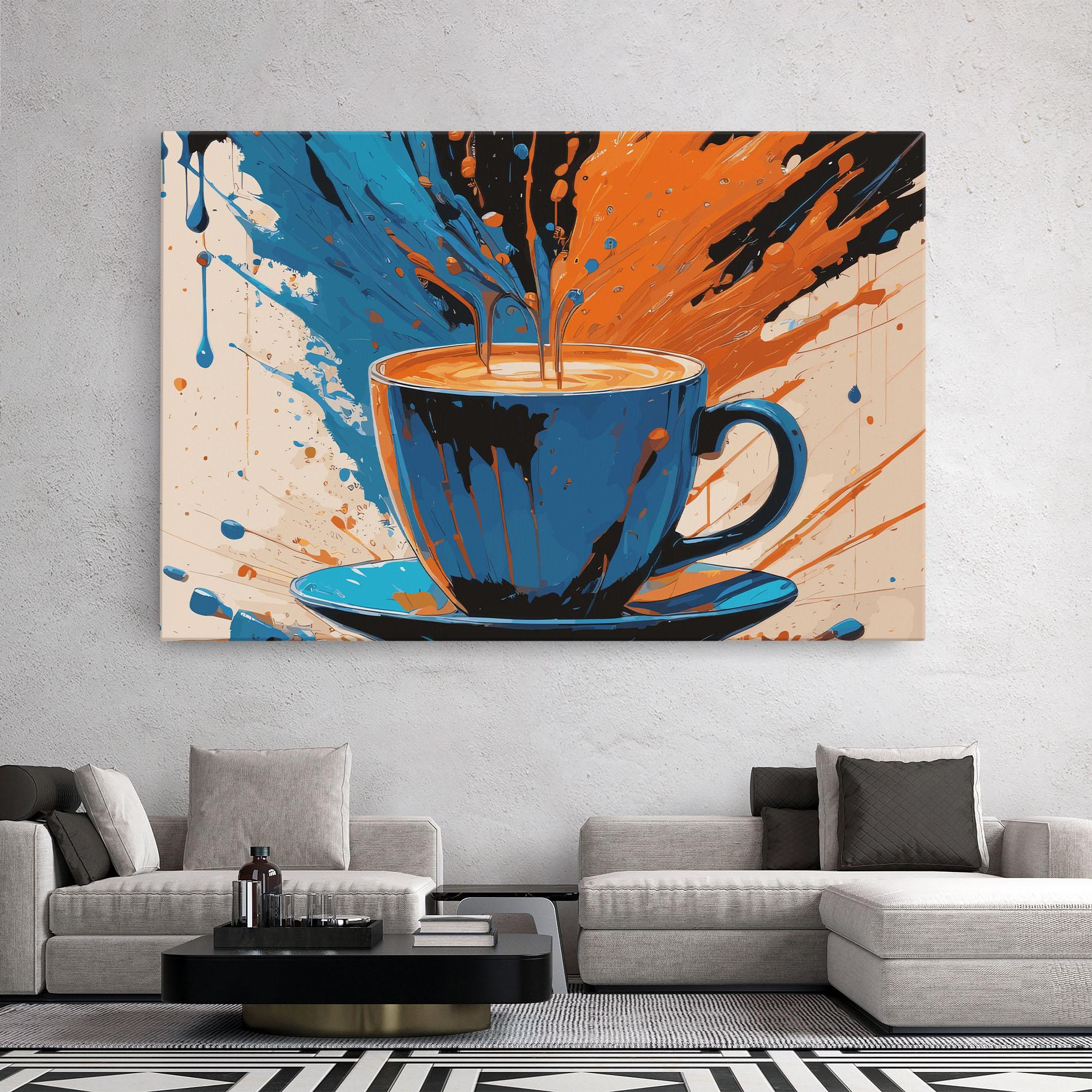 Картина на платно Coffee Blue Orange mockup 2