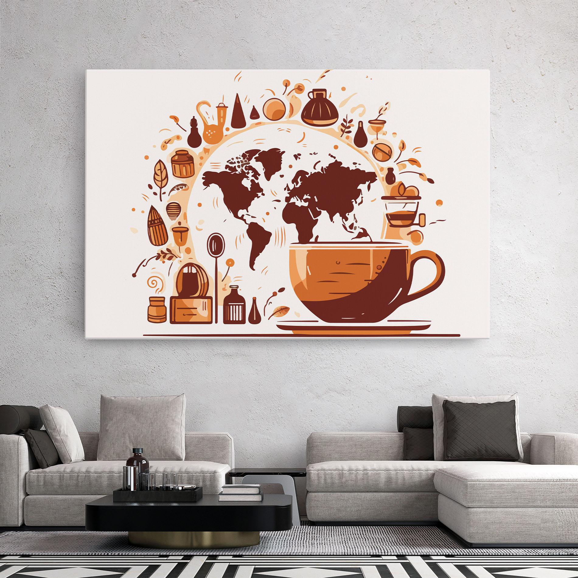 Картина на платно Coffee Map mockup 2