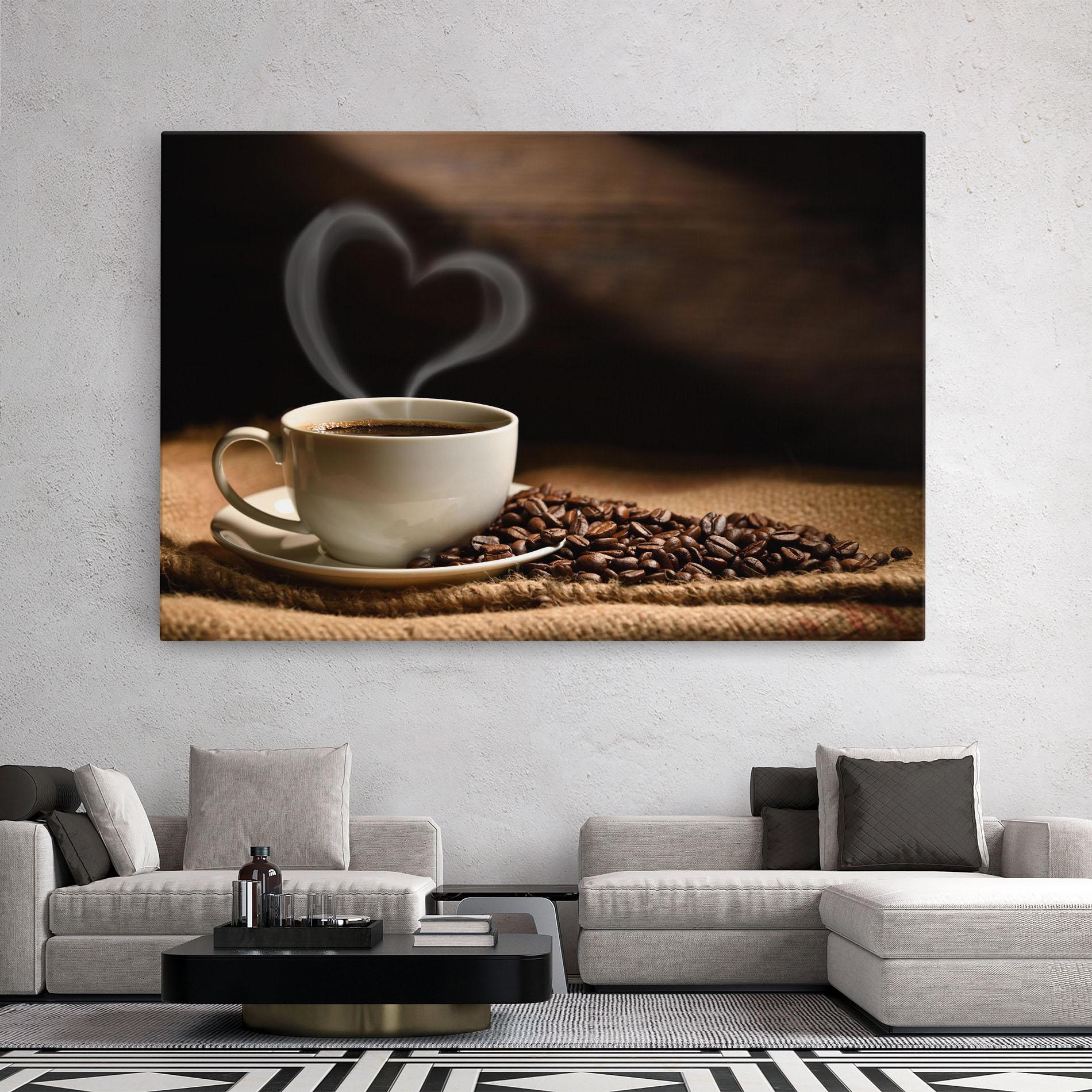 Картина на платно Heart Coffee Smoke mockup 2