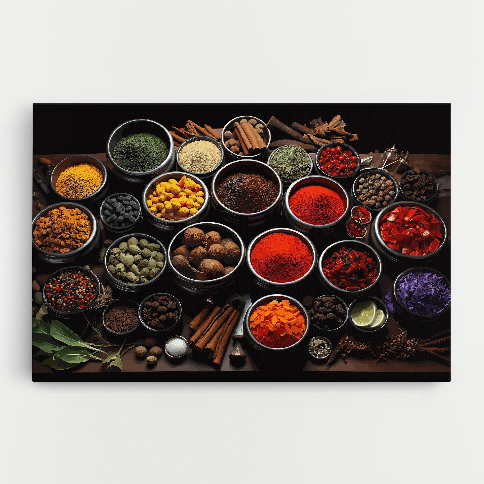 Картина на платно Colorful Herbs Art mockup 0