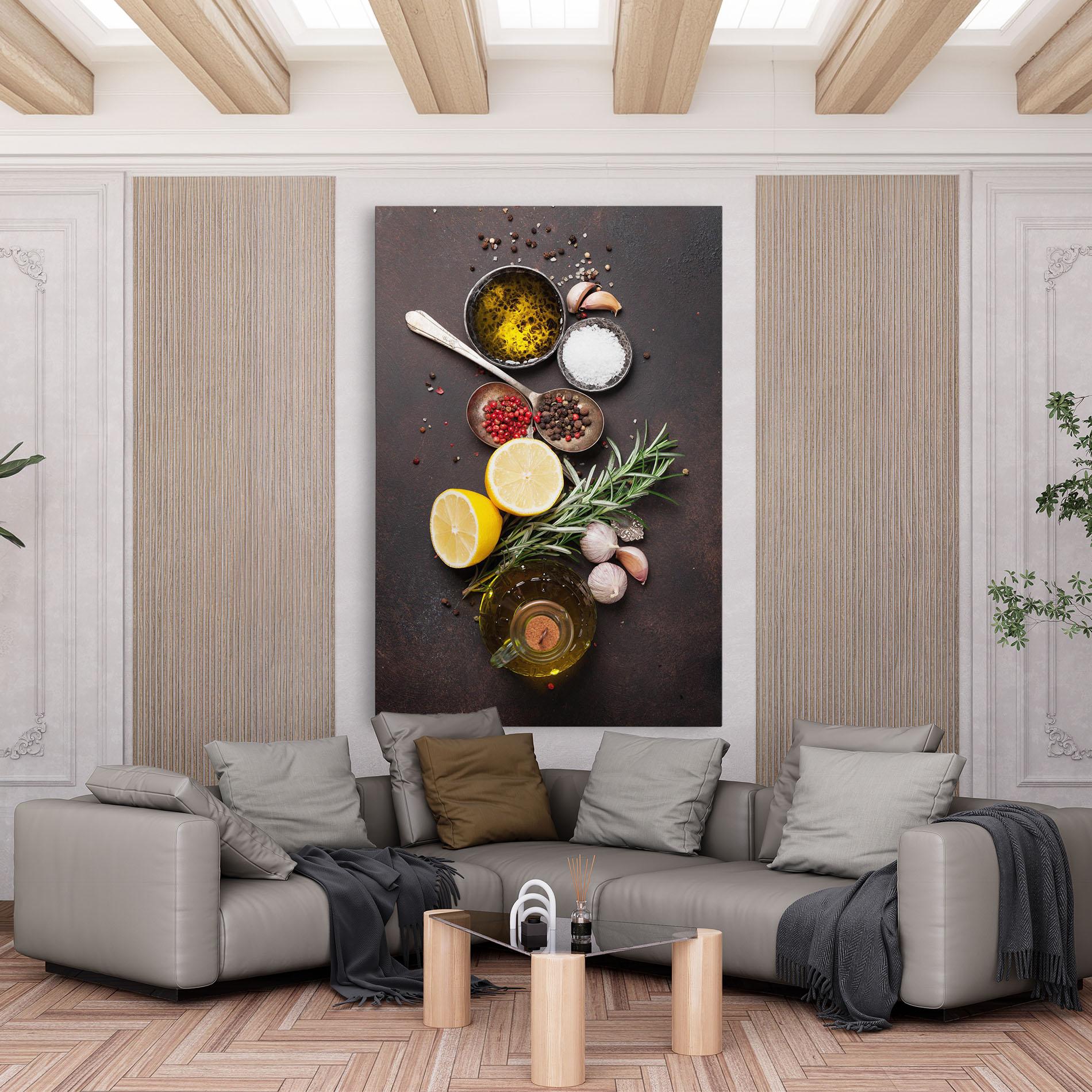 Картина на платно Spices On Stone Table mockup 6