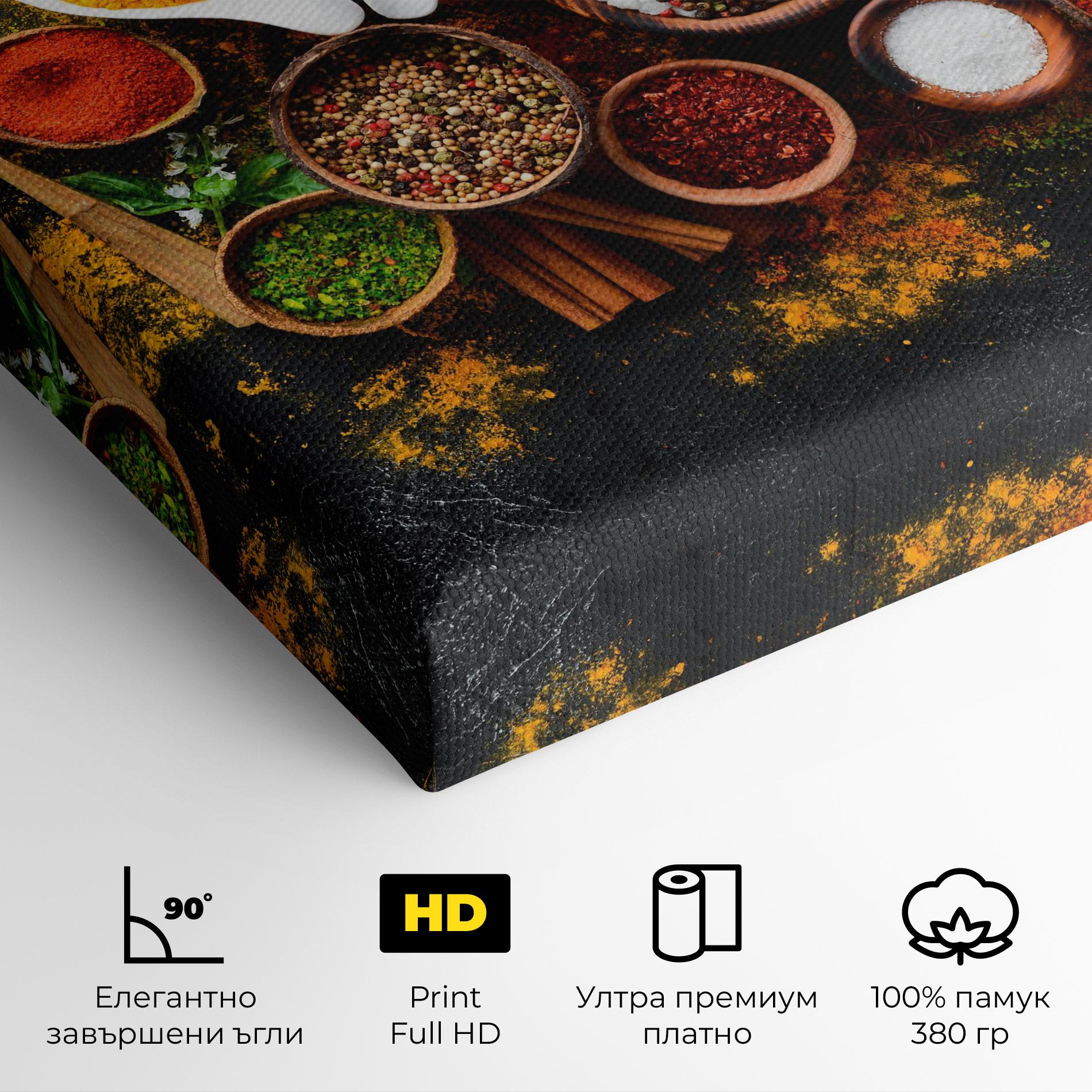 Картина на платно Colorful Herbs Spices mockup 4